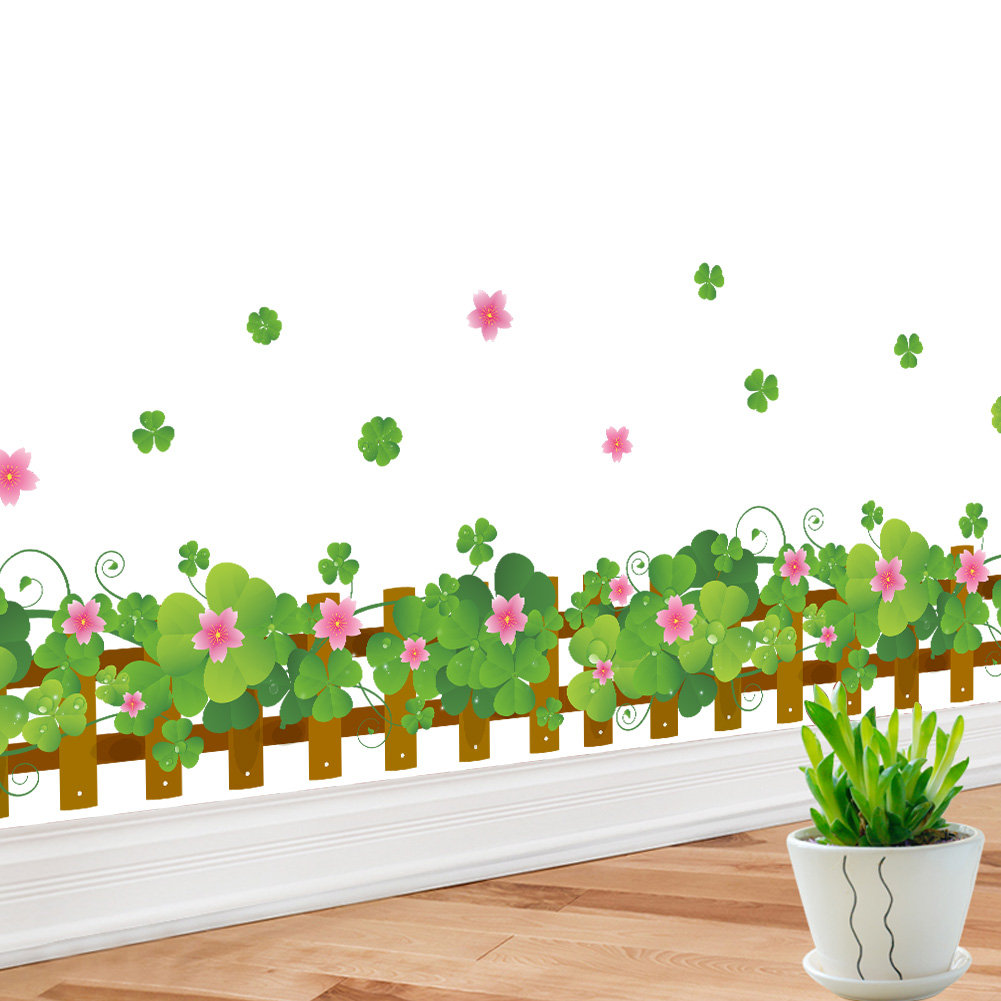 RetailSource Flower Border Fence Wall Decal & Reviews Wayfair