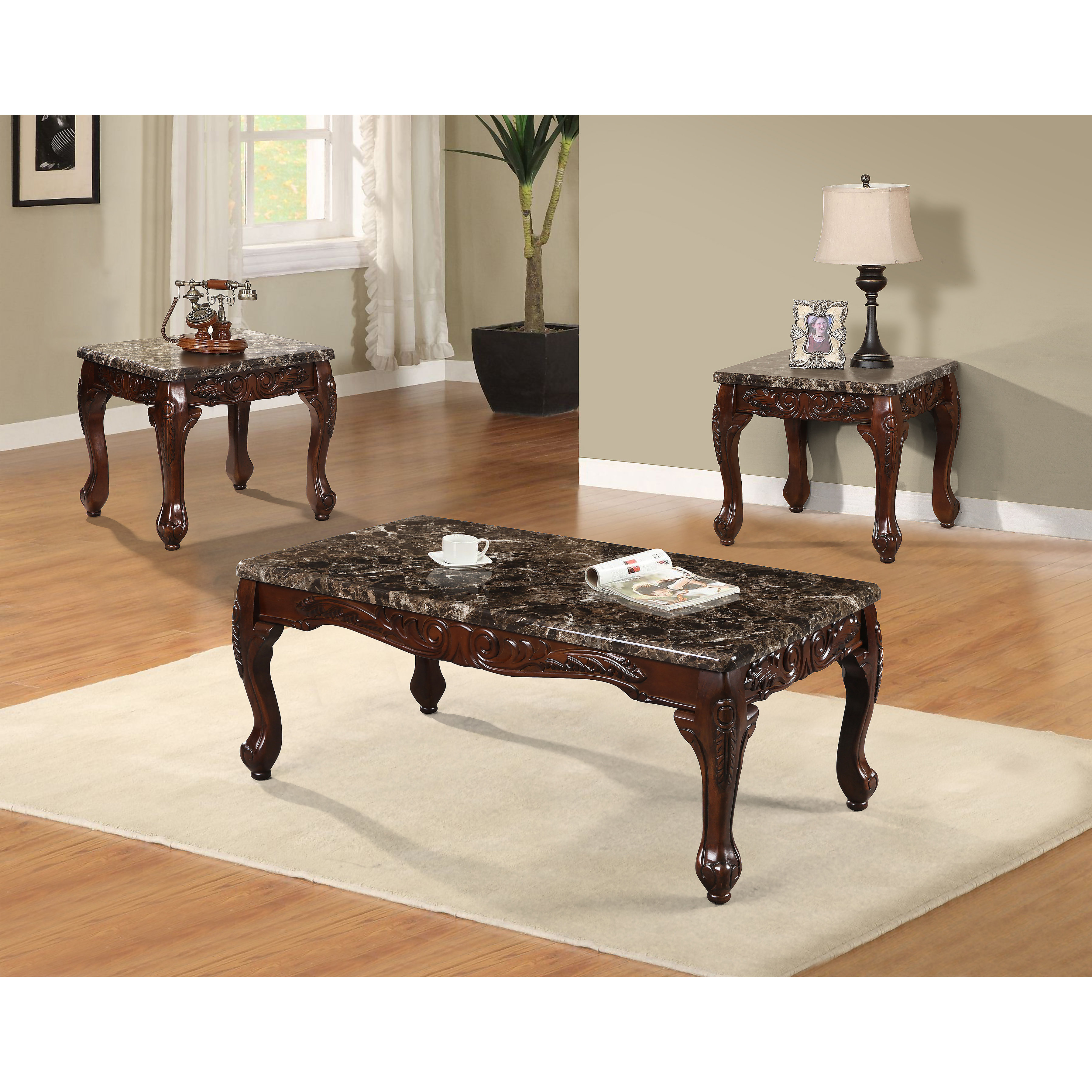 Best Quality Furniture 3 Piece Coffee Table Set & Reviews | Wayfair
