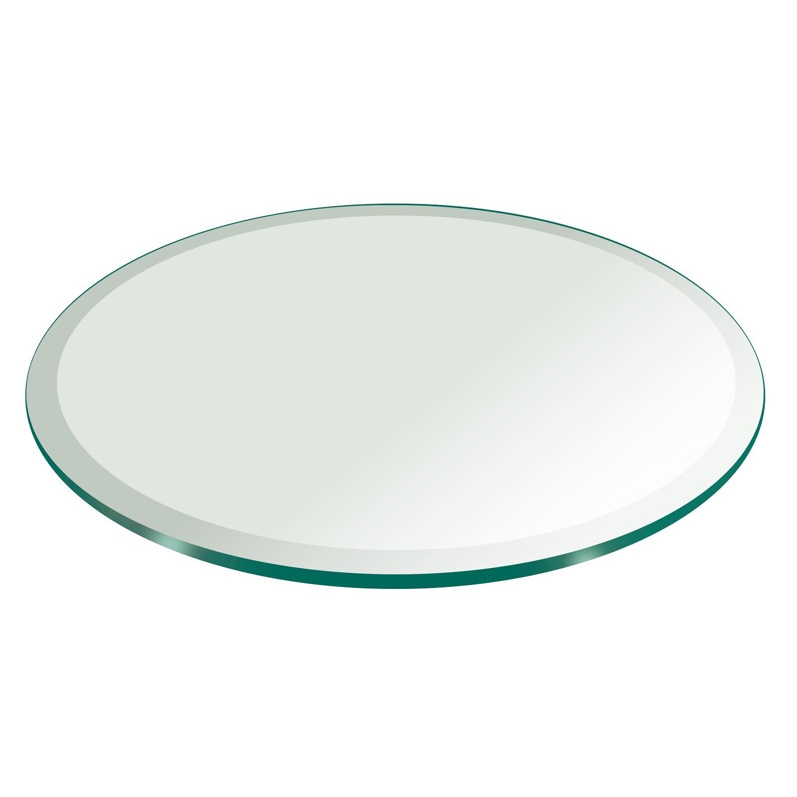 Fab Glass and Mirror 30" Round Beveled Tempered Glass Table Top