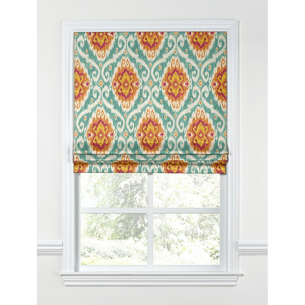 Loom Decor Ikat Medallion Flat Roman Shade | Wayfair