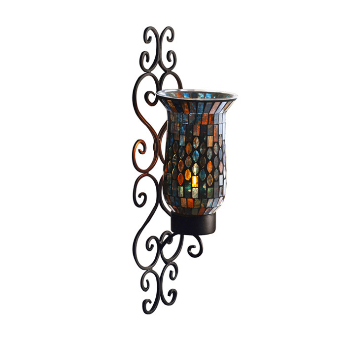 Design Guild Mosaic Glass and Metal Wall Sconce & Reviews Wayfair