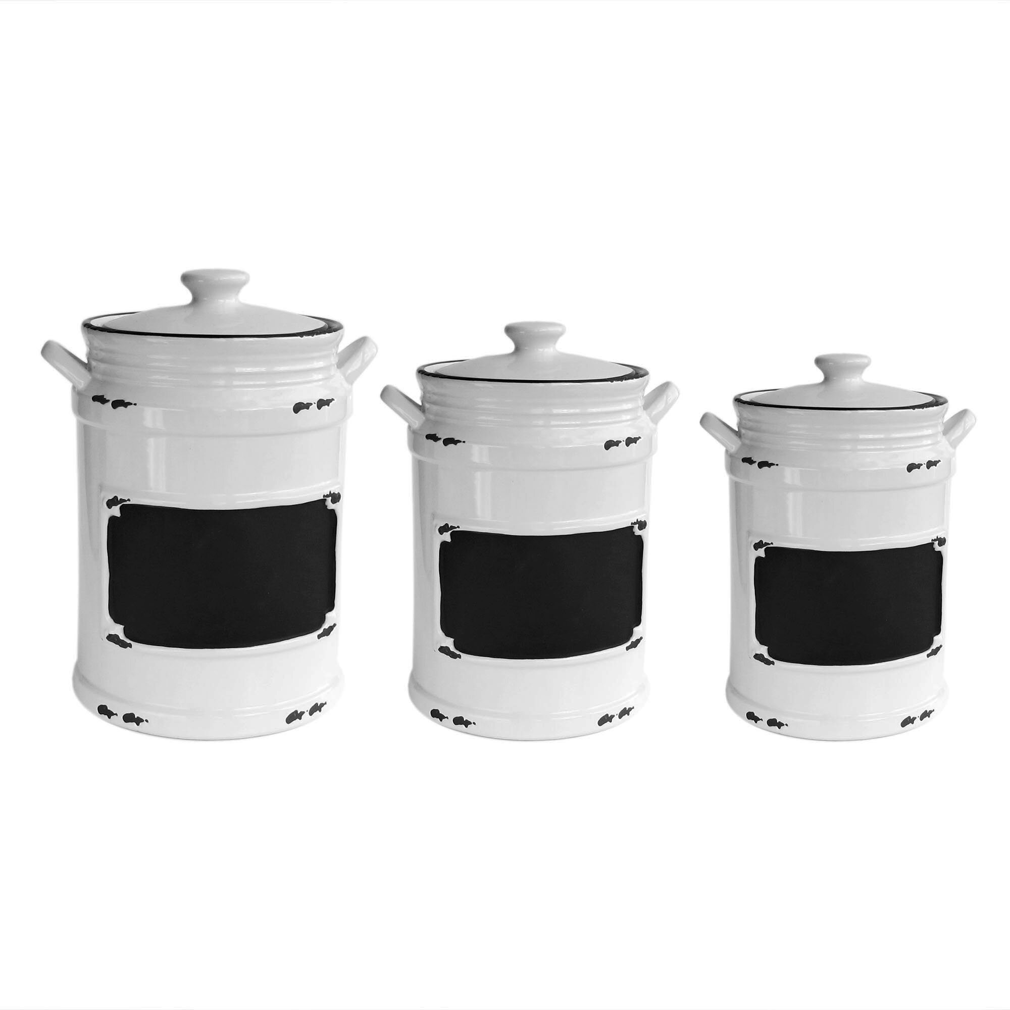 Design Guild 3 Piece Vintage Canister Set Reviews Wayfair   3 Piece Vintage Canister Set 15621 