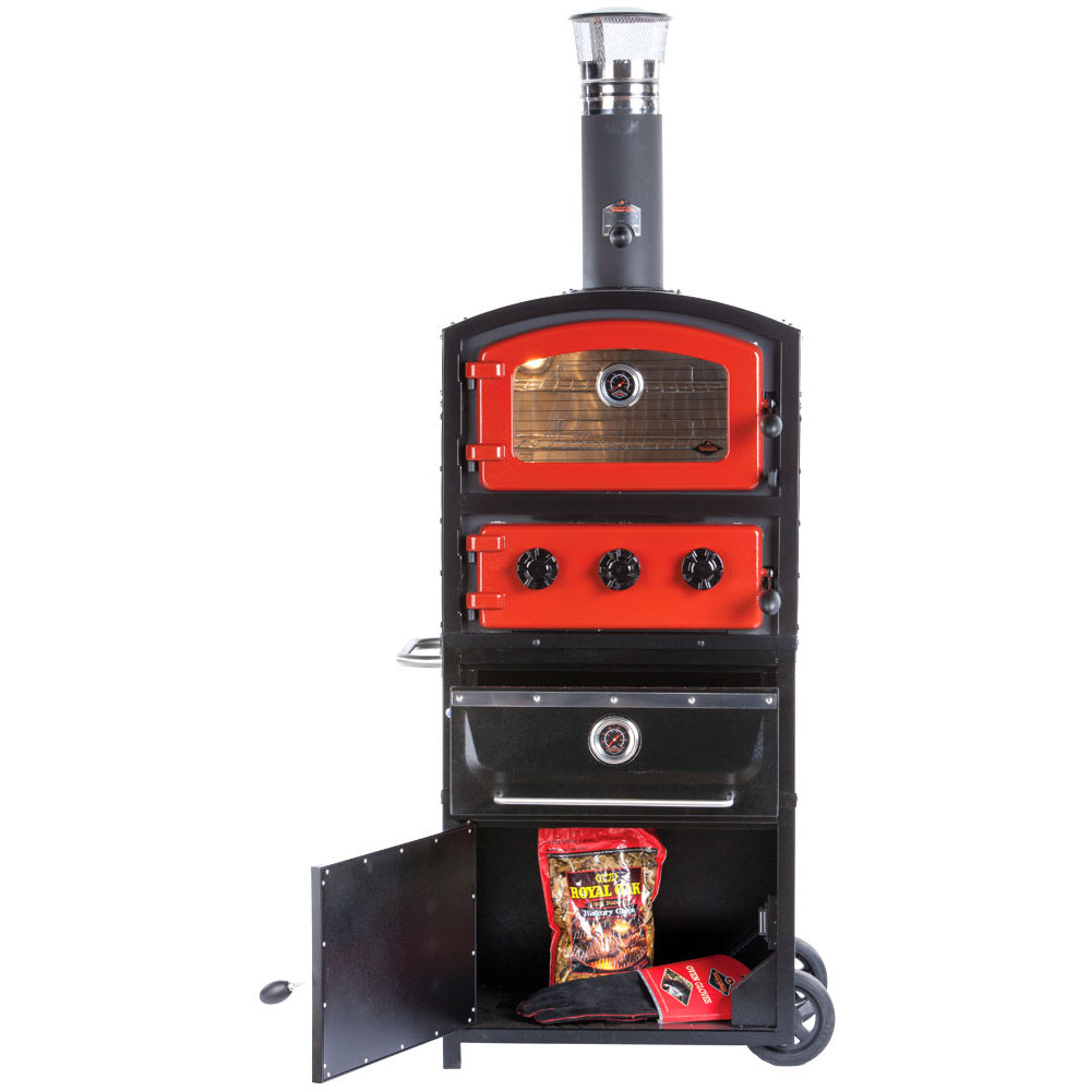 FRNT Alto Wood Fired Oven and Smoker with Warming Drawer and Storage