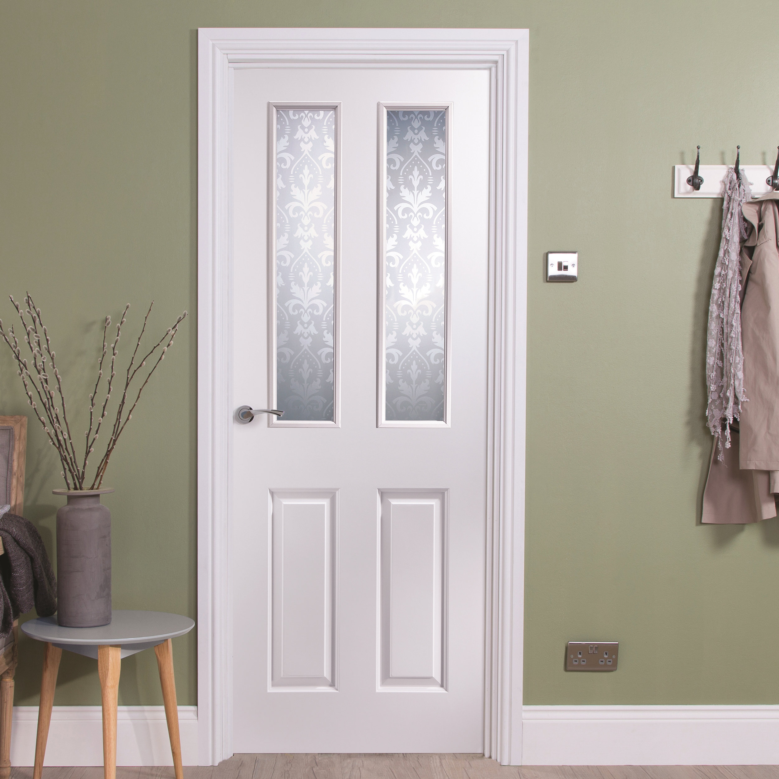 Jeld Wen Arlington 2 Panel Smooth Glazed Internal Door Wayfair UK