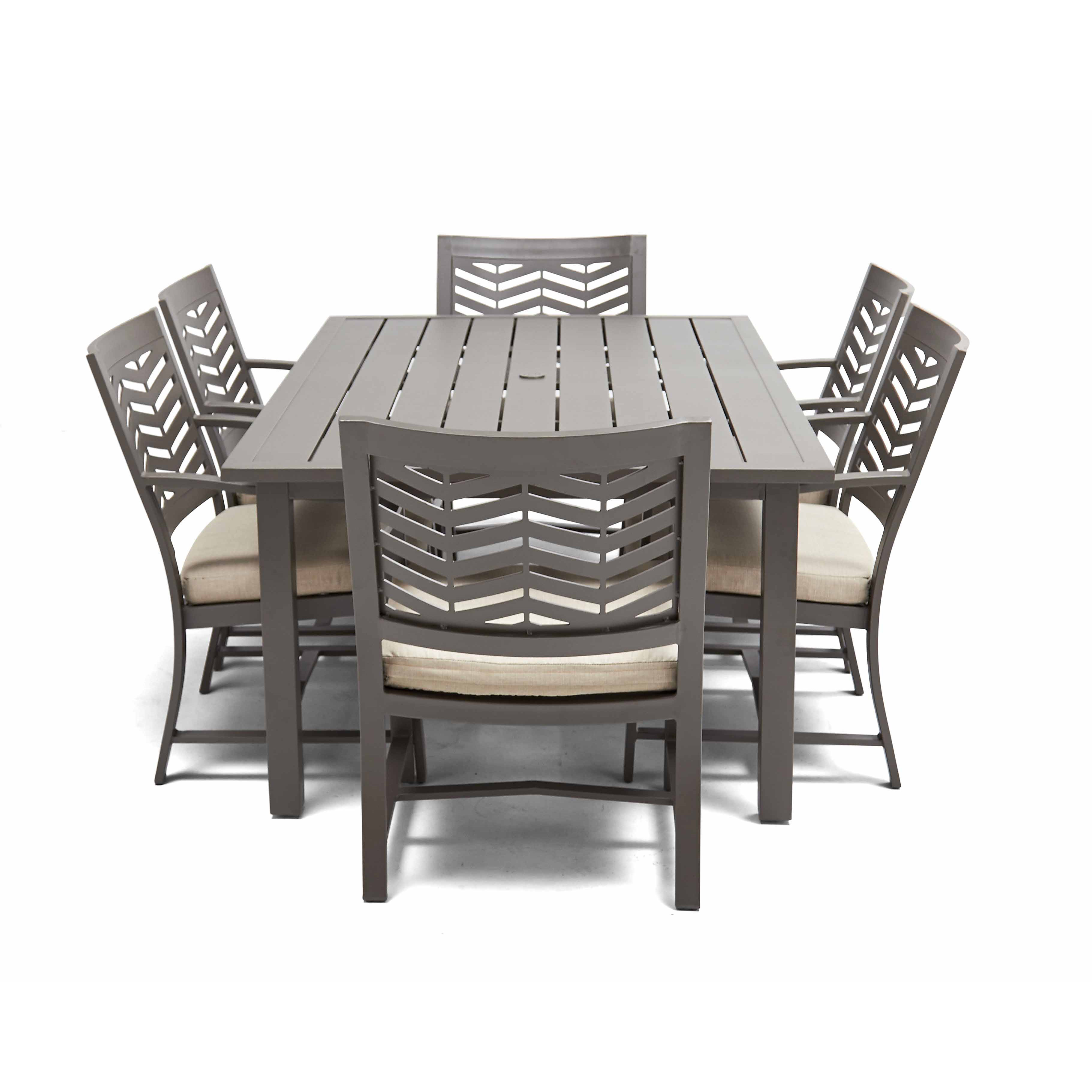AMS Outdoor Chevron Slats Dining Table Wayfair