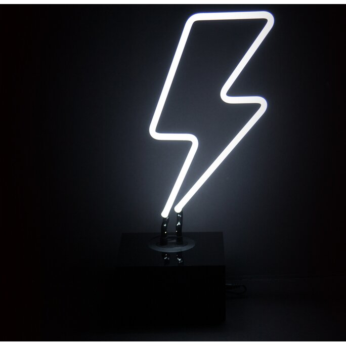 Neon Mfg. Lightning Bolt Desktop Neon Sign | Wayfair