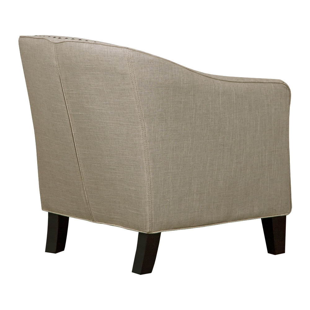GraftonHome Grace White Linen Barrel Chair Wayfair.ca