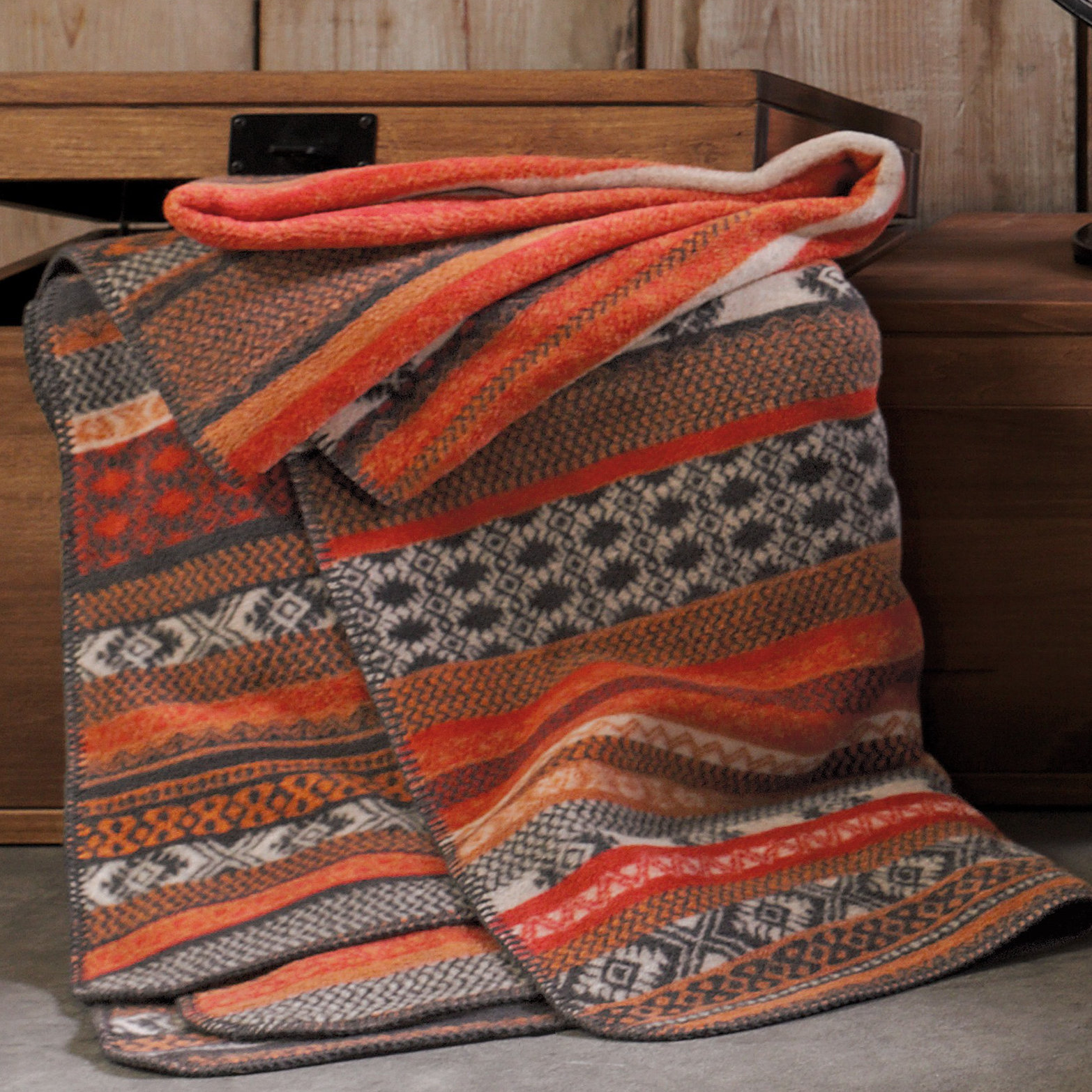 Ibena Sorrento Folklore Fair Isle Oversized Throw Blanket Wayfair