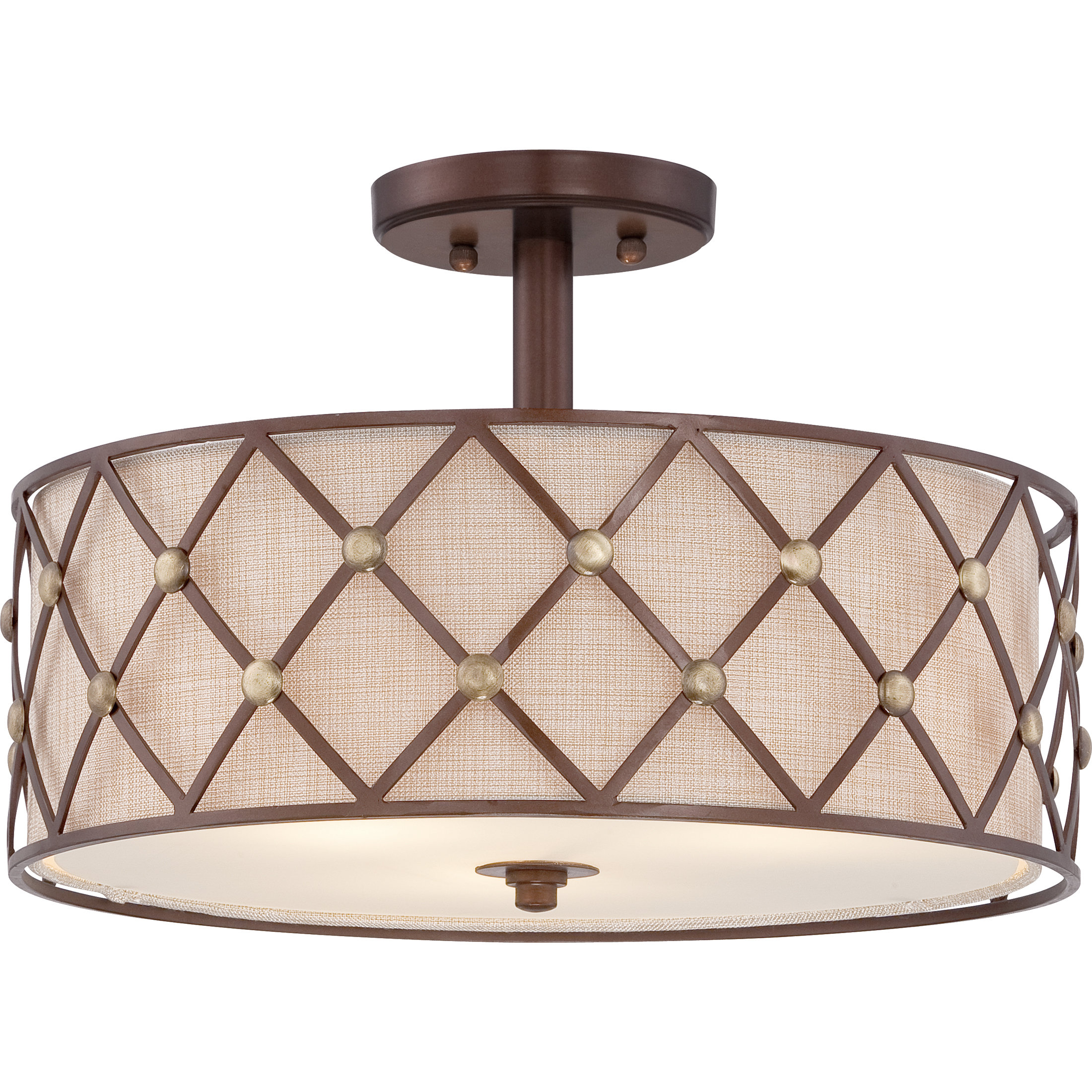 Quoizel Brown Lattice 3 Light SemiFlush Mount & Reviews Wayfair