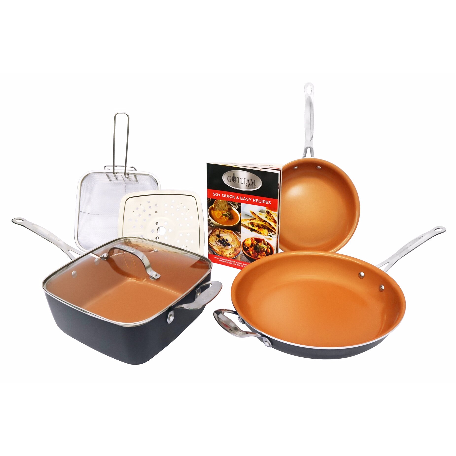 Gotham Steel Pantastic 7 Piece NonStick Cookware Set Wayfair