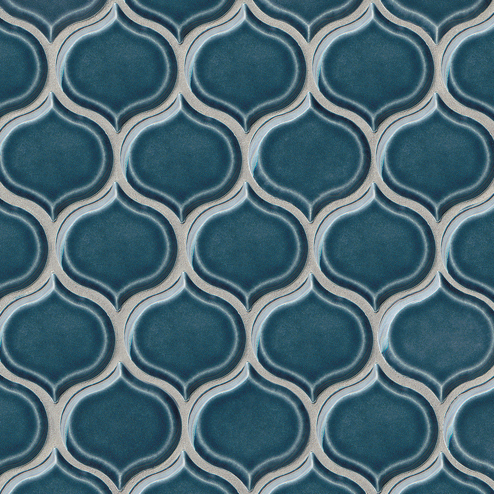 GSMT Park Place Lantern Porcelain Mosaic Tile in Dark Blue Wayfair