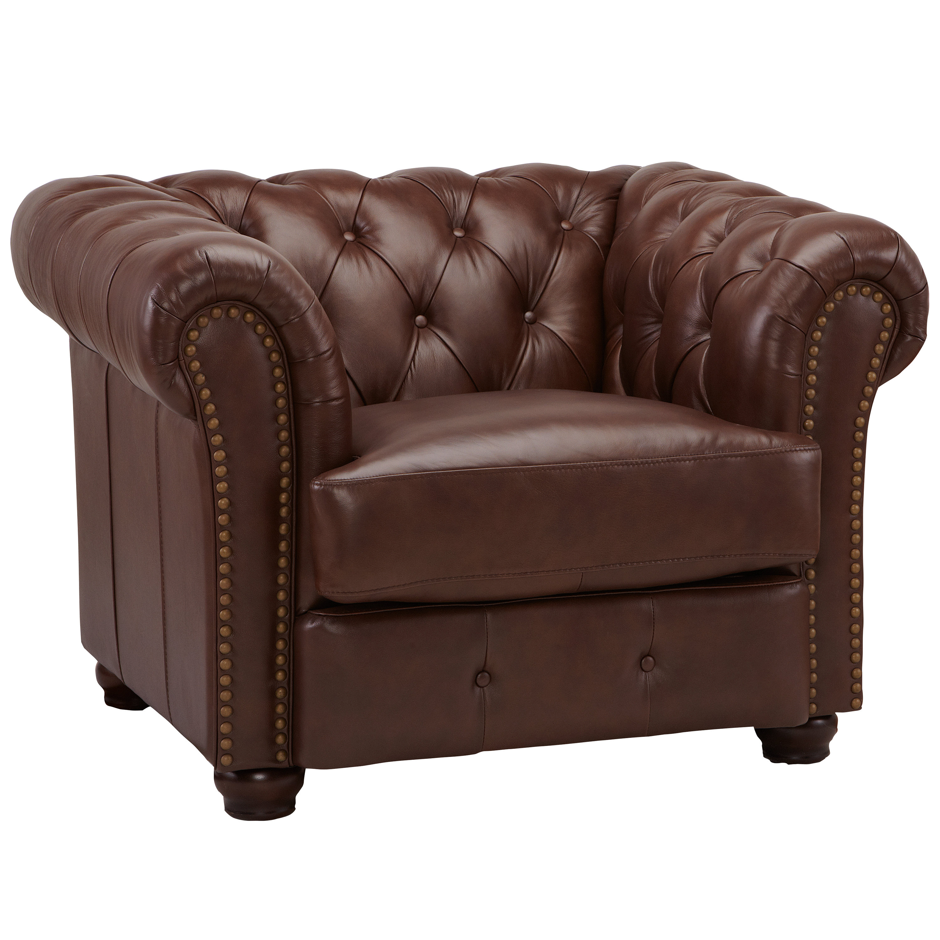 DLND DeCoro Barrister Stationary Leather Arm Chair | Wayfair