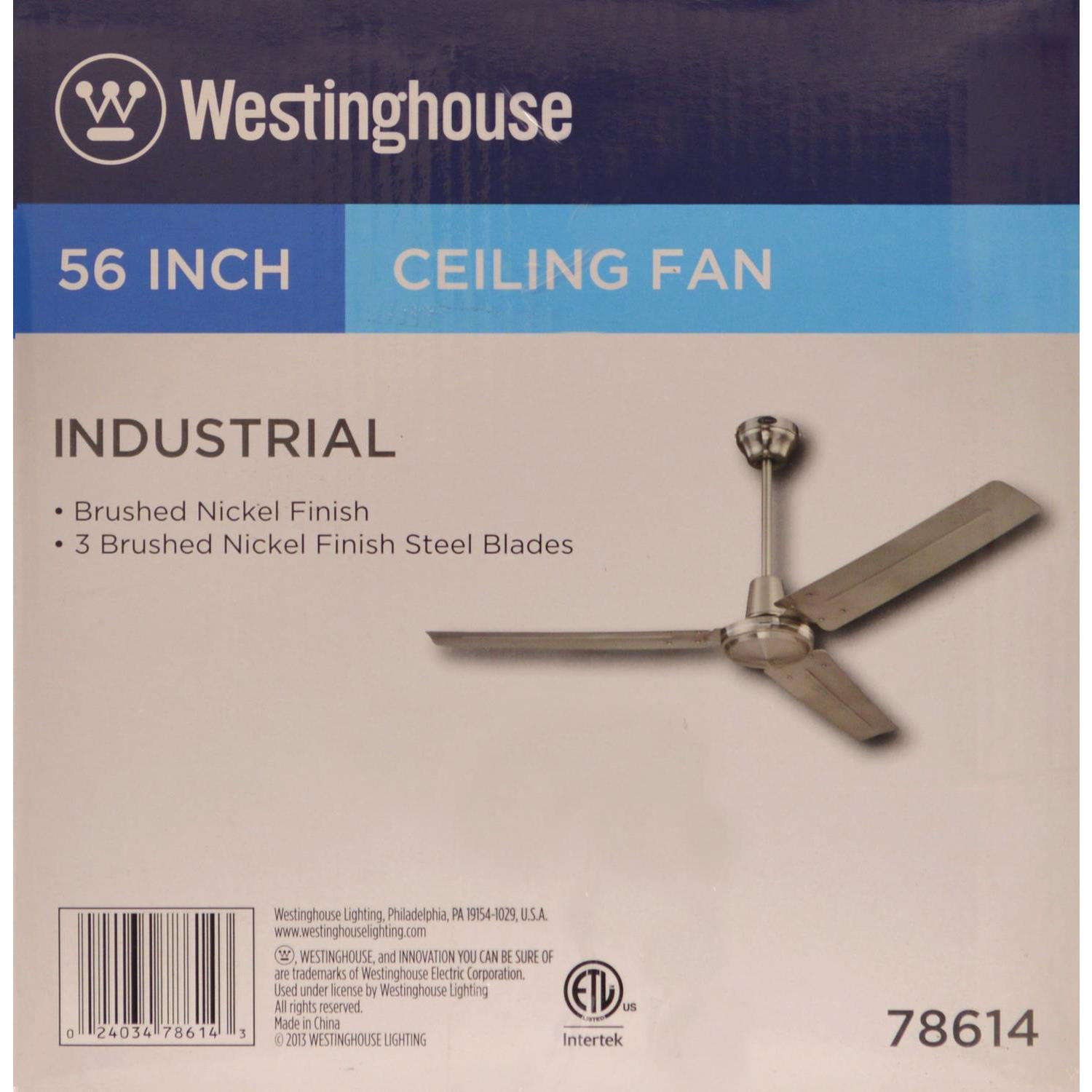 Westinghouse Lighting 56" 3 Blade Industrial Ceiling Fan & Reviews