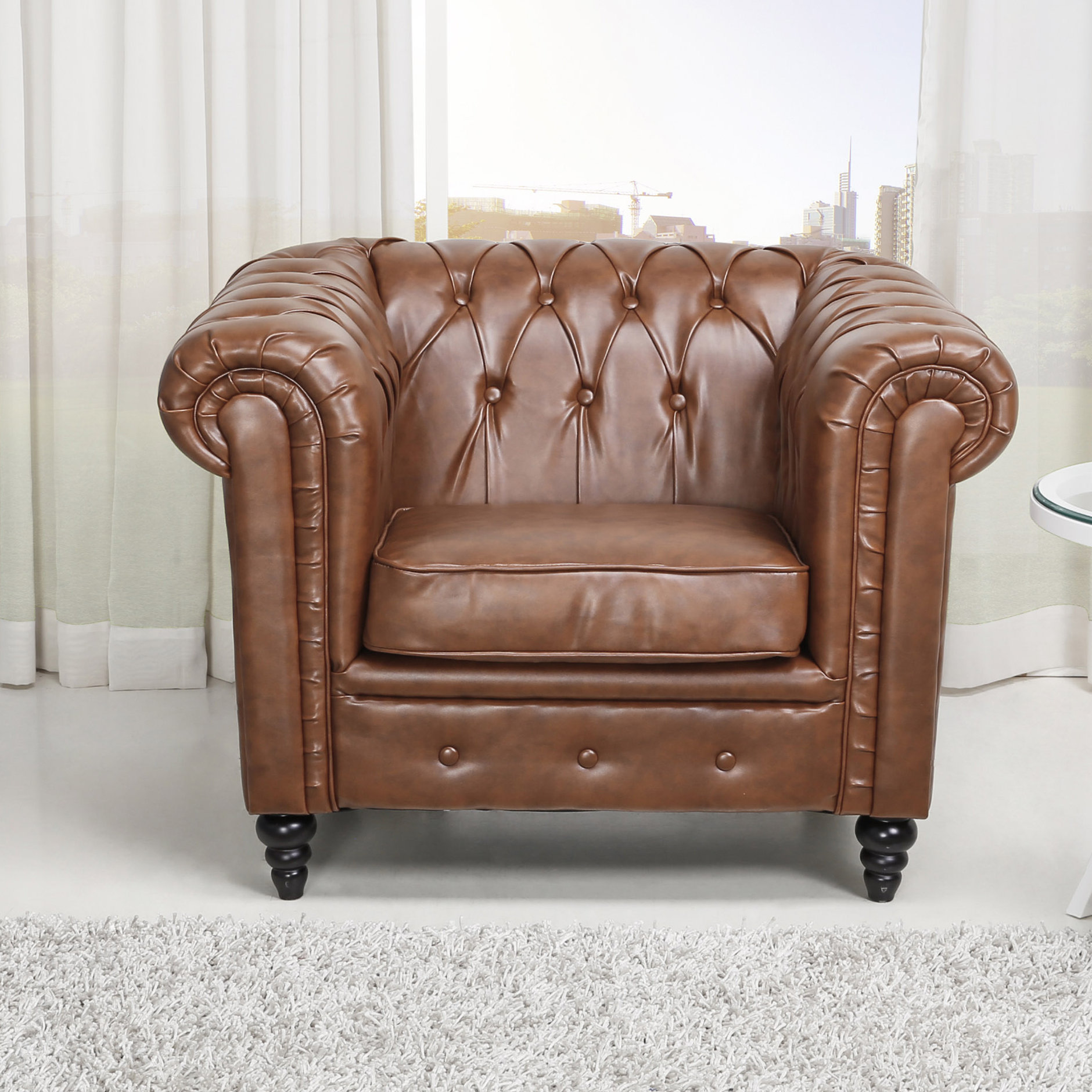 Laurel Foundry Modern Farmhouse Arline Button Tufted Arm Chair Wayfair