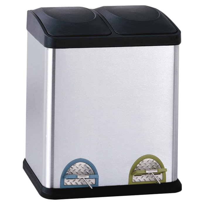 OIA 2 Compartment StepOn 7.93Gal. Multi Compartment Recycling Bin