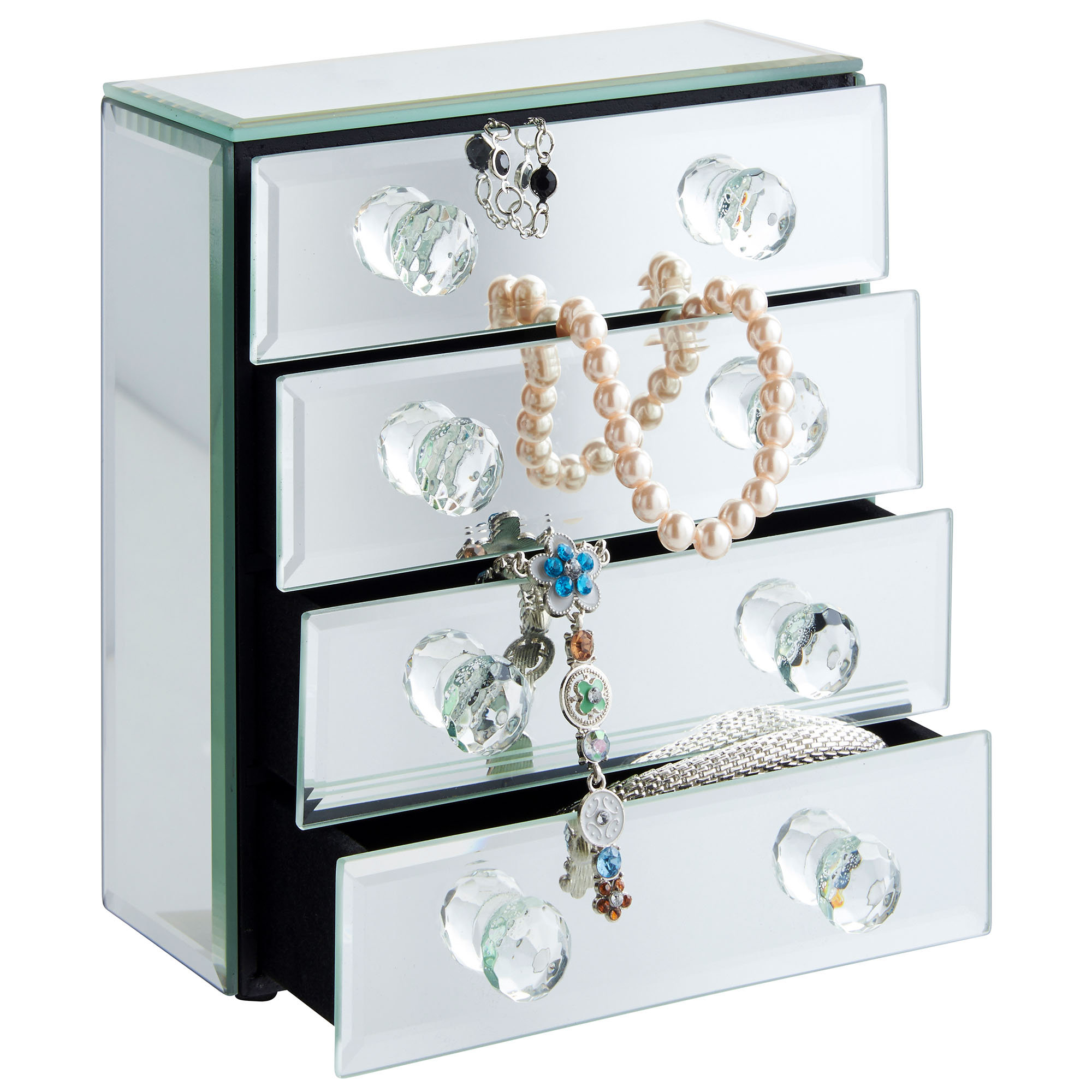 Beautify Mirrored Glass Jewelry Box & Reviews Wayfair