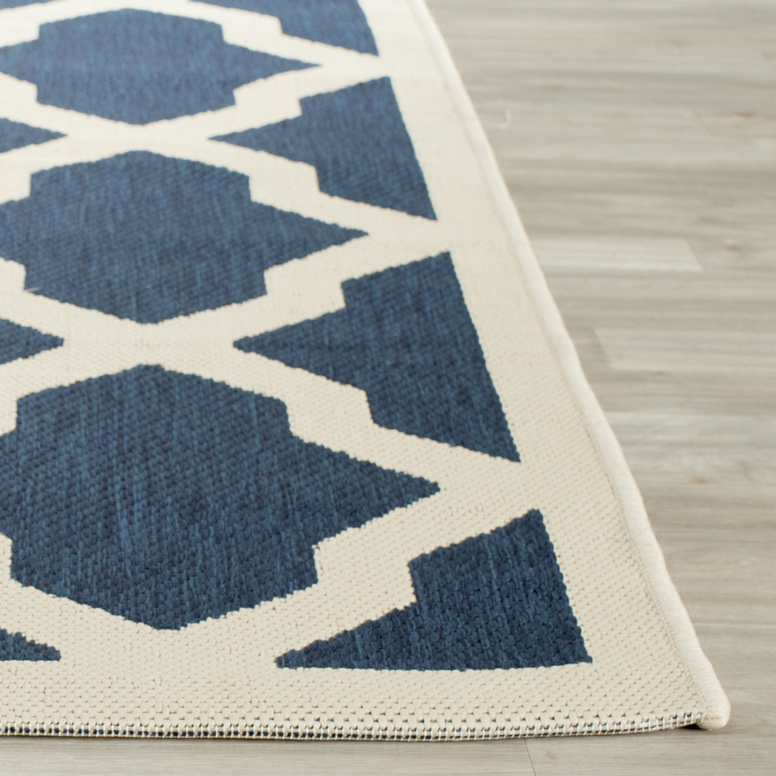 Safavieh Courtyard Rosie Navy & Beige Outdoor Area Rug & Reviews Wayfair
