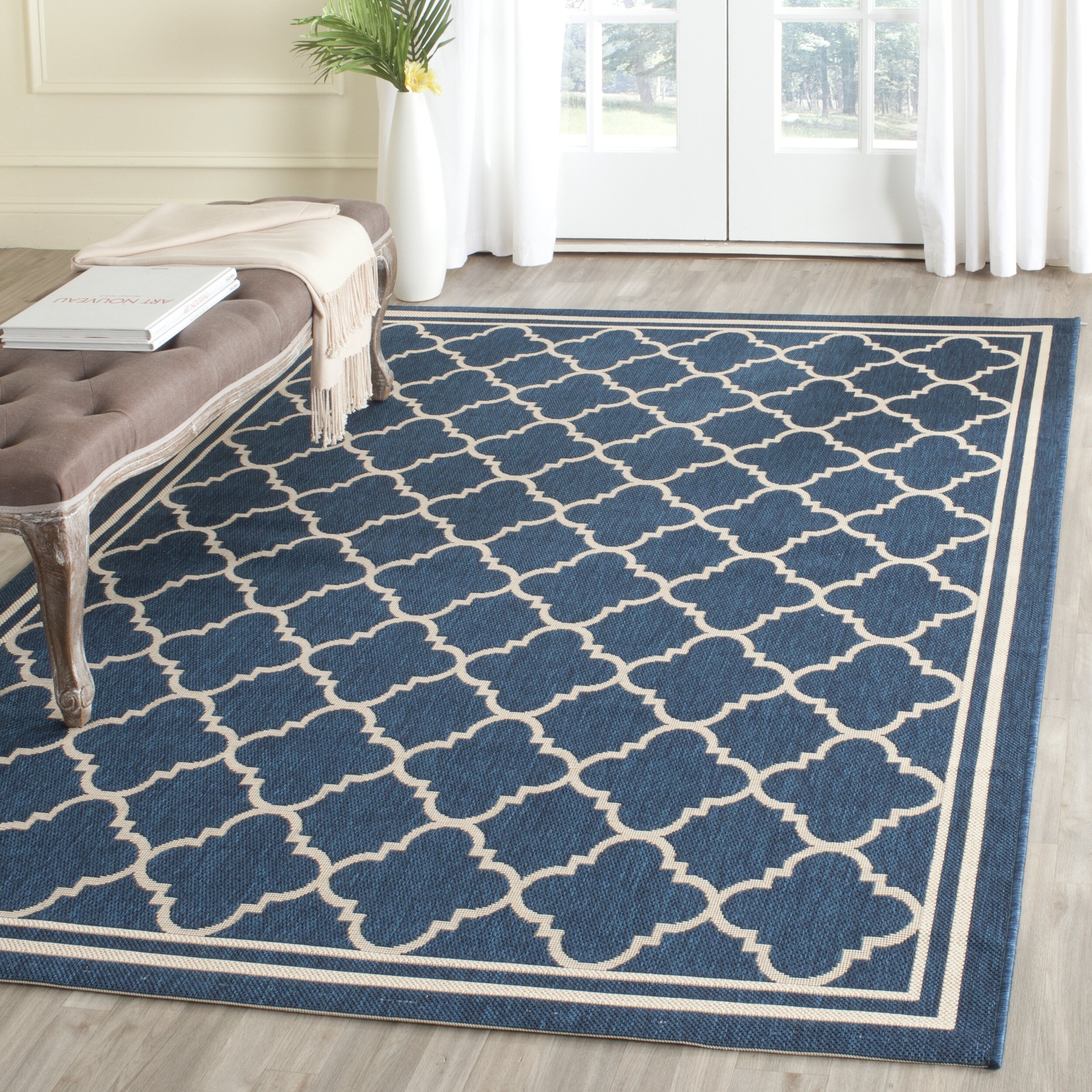 Safavieh Courtyard Grantham Blue Ivory Outdoor Area Rug CY6918 268 
