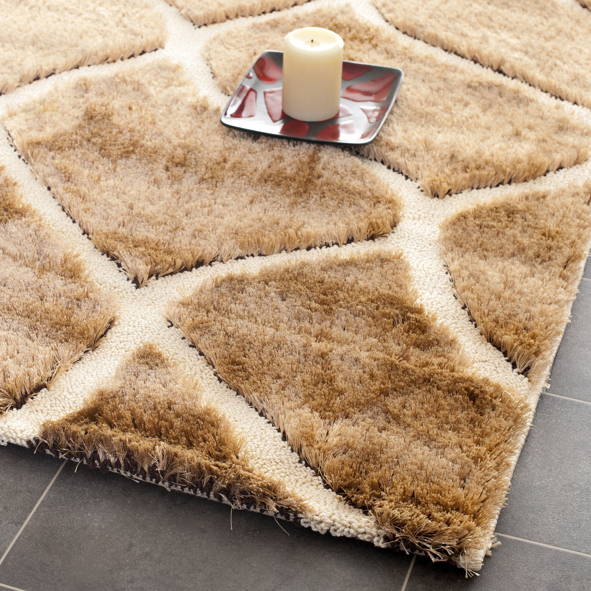 Safavieh Miami Shag Creme/Brown Rug Wayfair