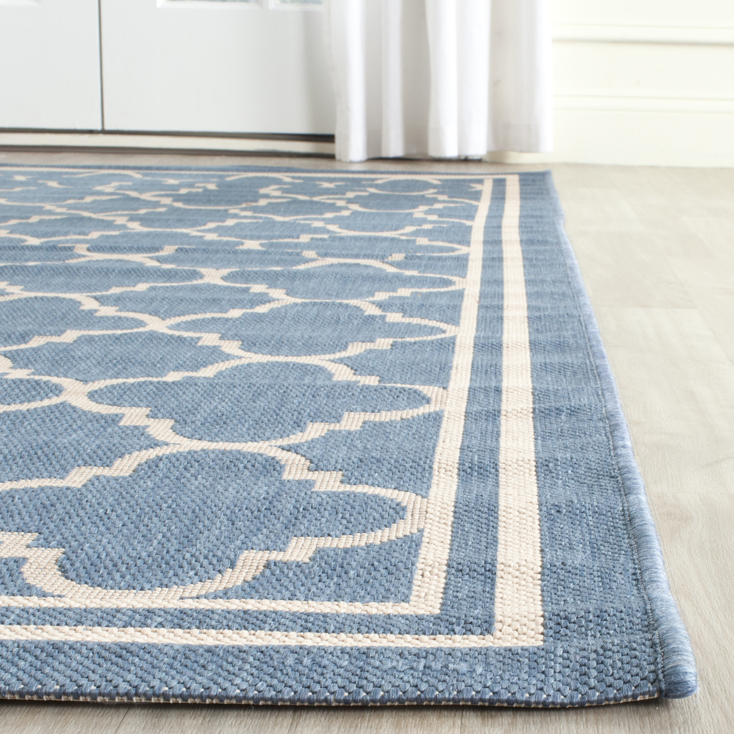 Safavieh Courtyard Indoor/Outdoor Blue/Beige Area Rug & Reviews Wayfair