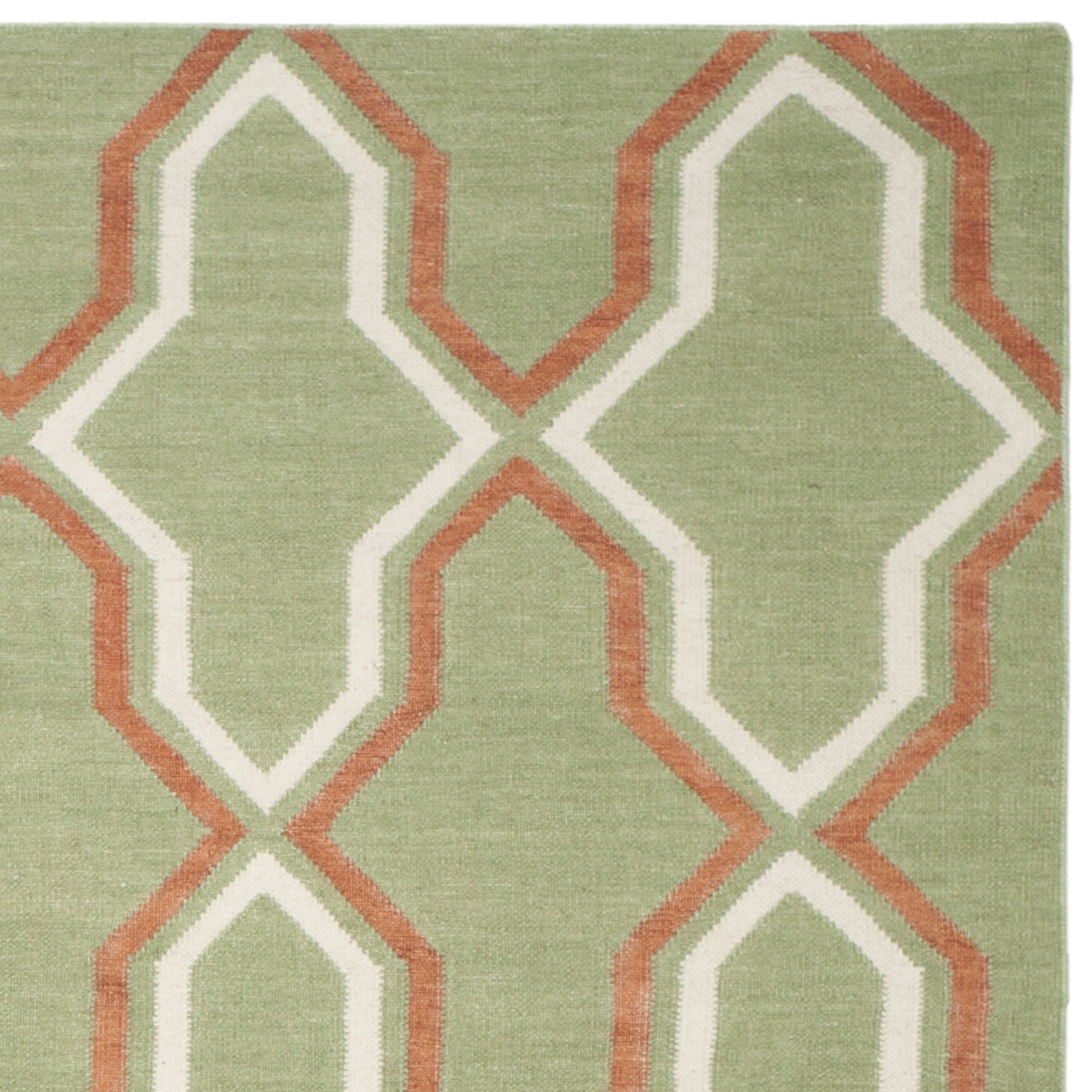 Safavieh Dhurries Green / Orange Contemporary Area Rug Wayfair