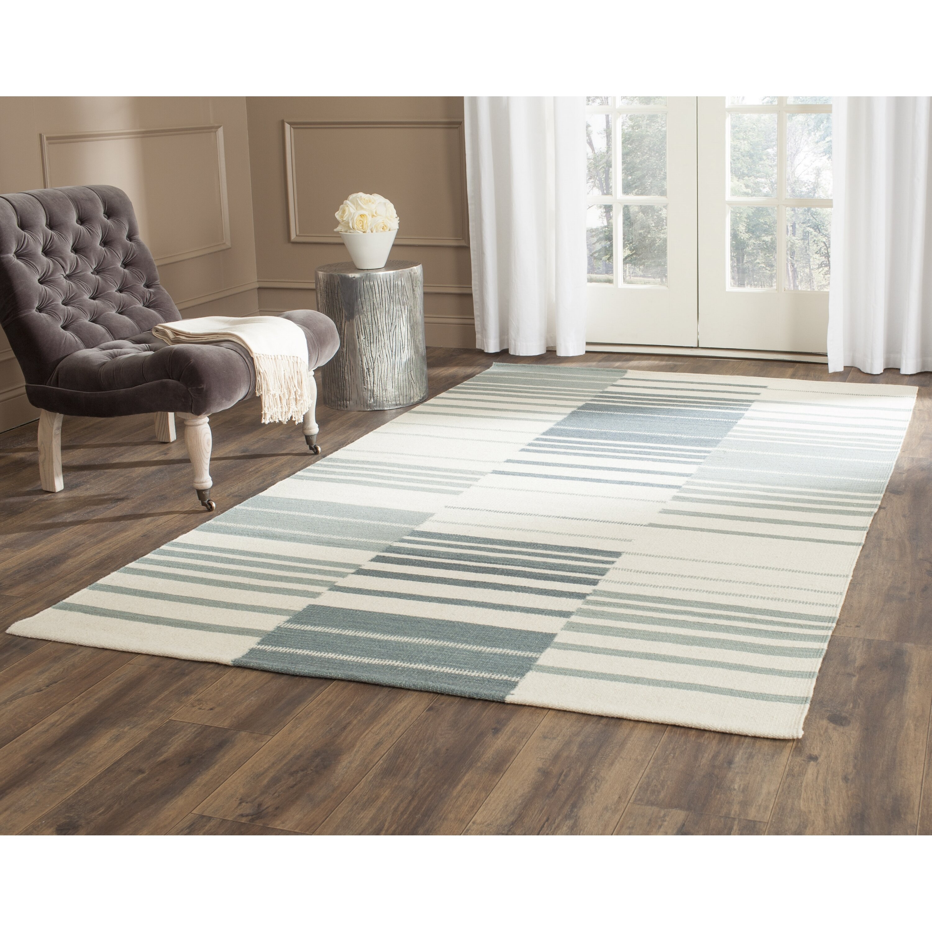 Safavieh Kilim Blue & Ivory Striped Area Rug & Reviews Wayfair