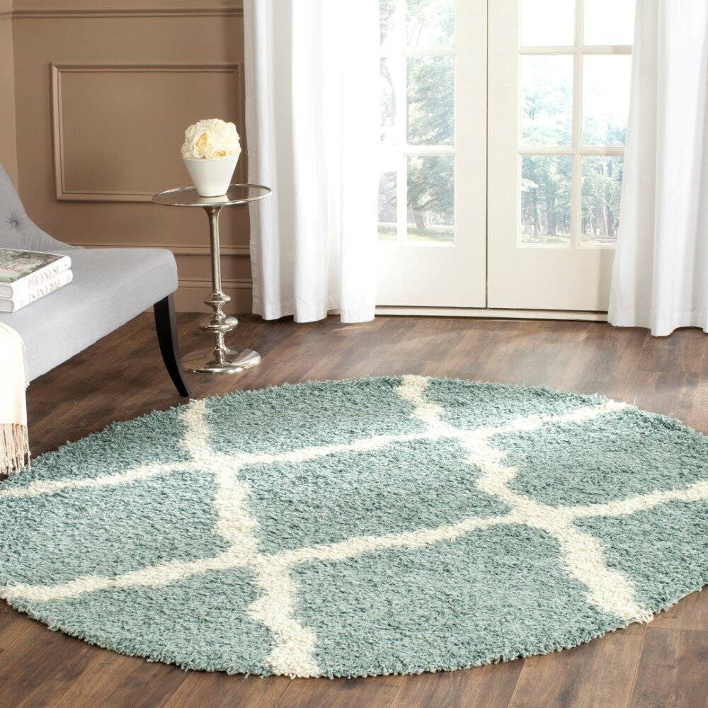 safavieh dallas shag light blue ivory area ru