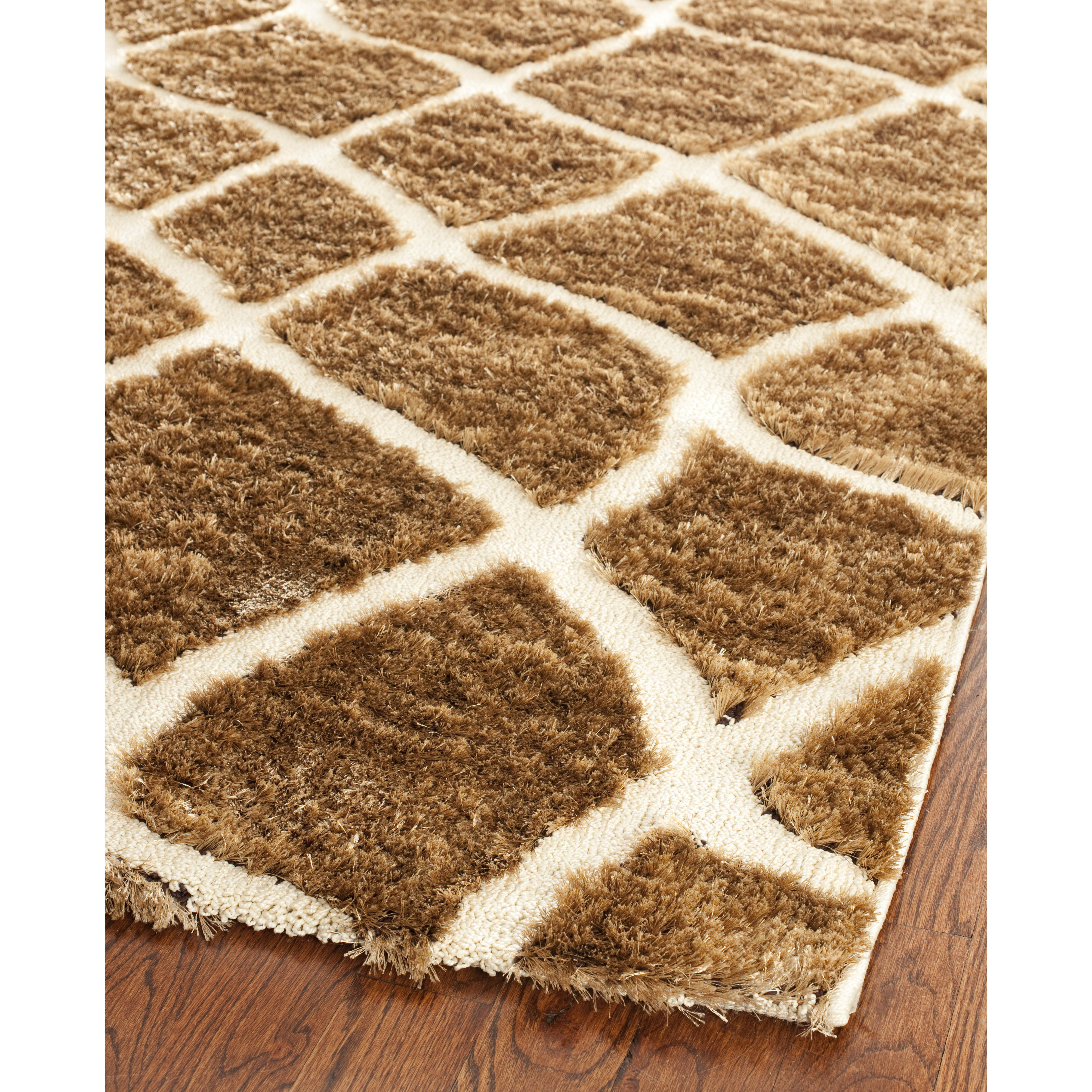 Safavieh Miami Shag Creme/Brown Rug Wayfair