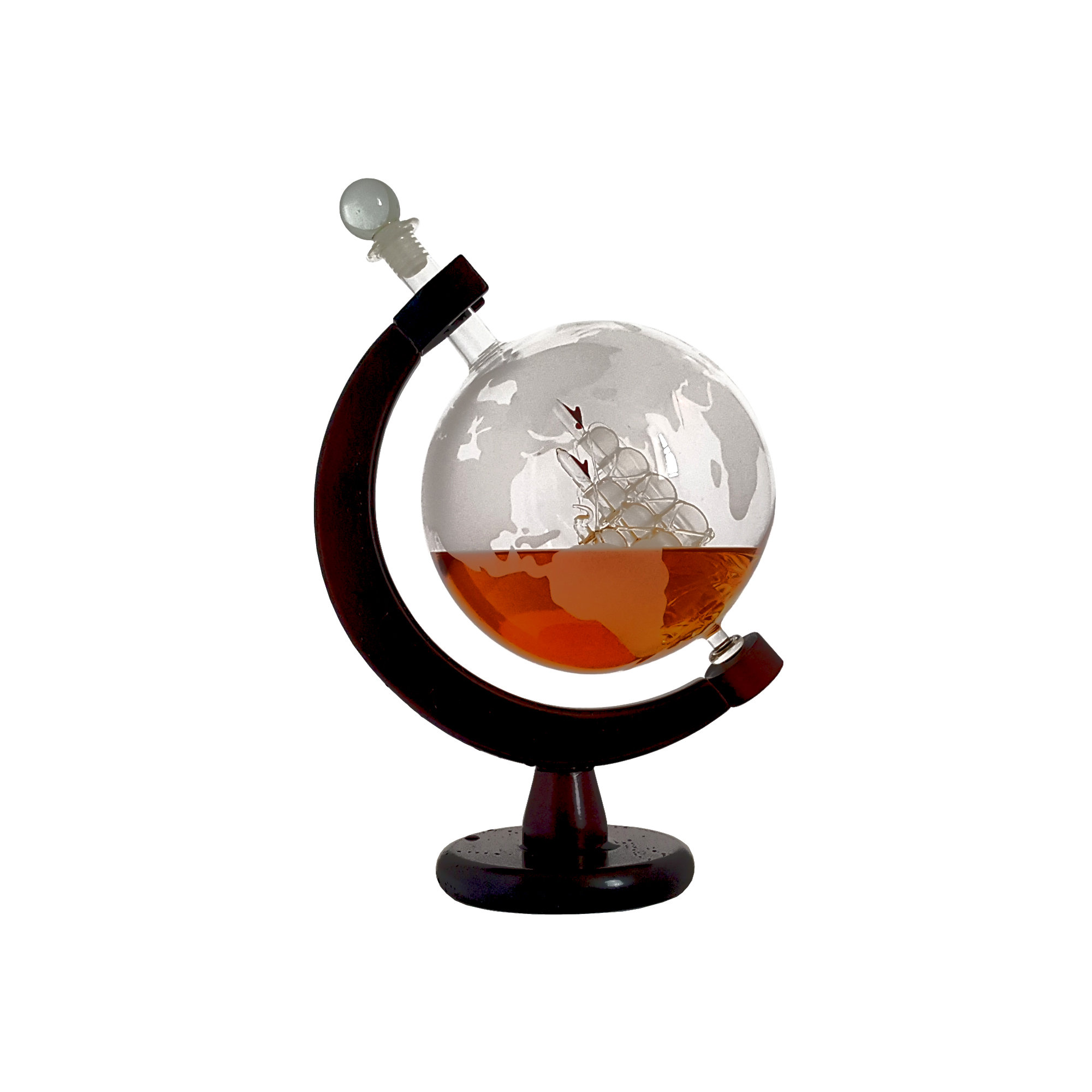 The Wine Savant Large Etched World 84 Oz. Globe Decanter Wayfair.ca