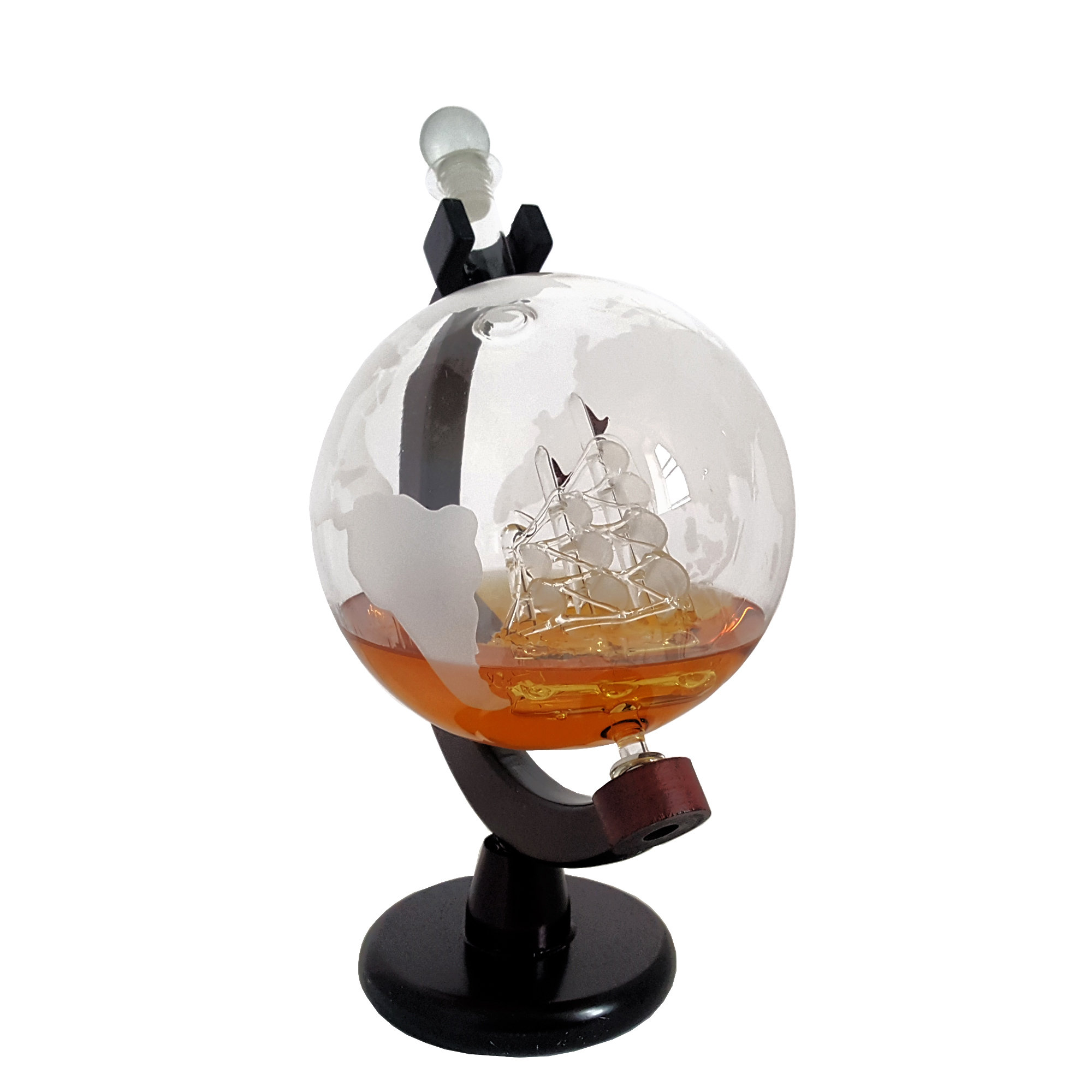The Wine Savant Large Etched World 84 Oz. Globe Decanter Wayfair.ca