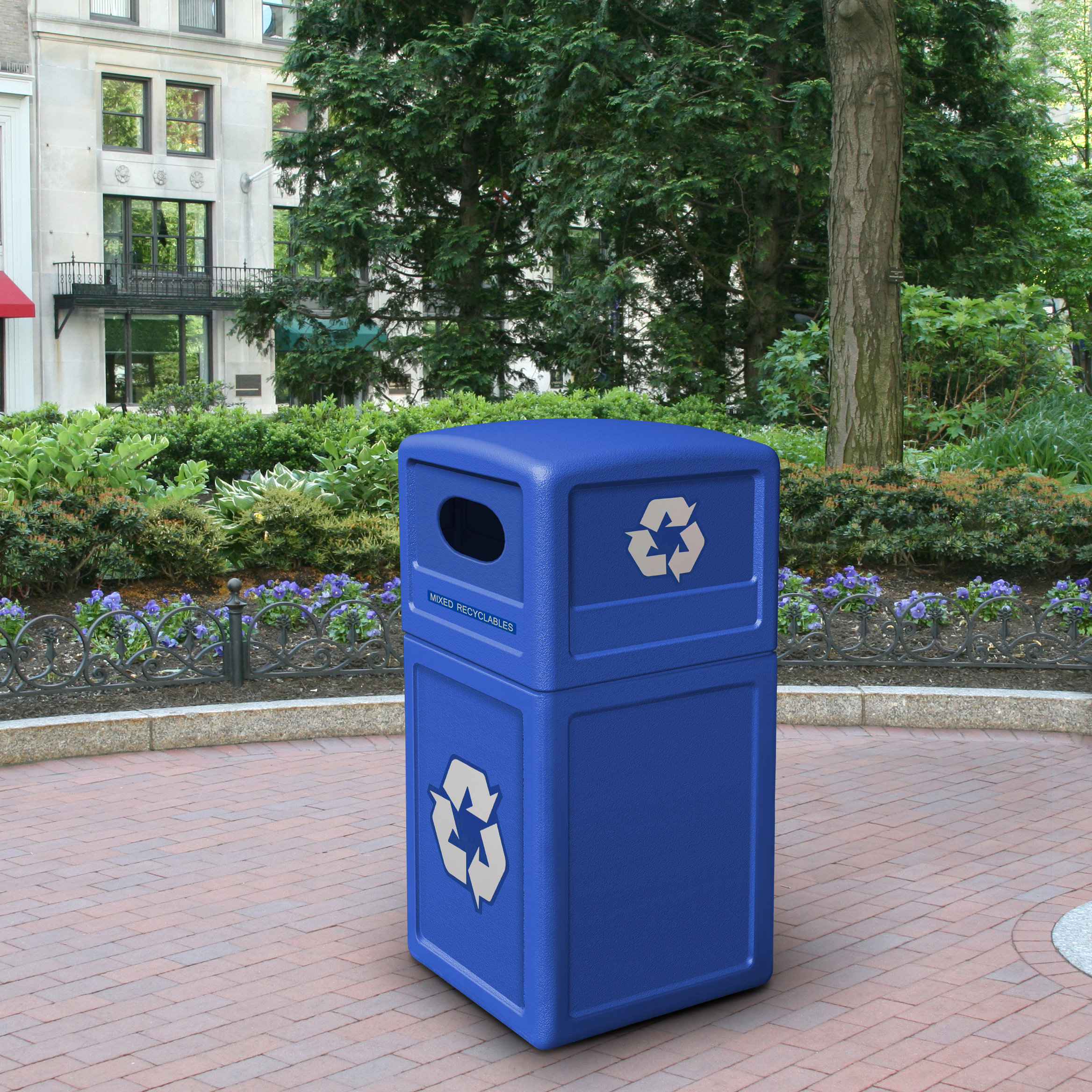 Commercial Zone Green Zone Industrial Recycling Bin with Decals