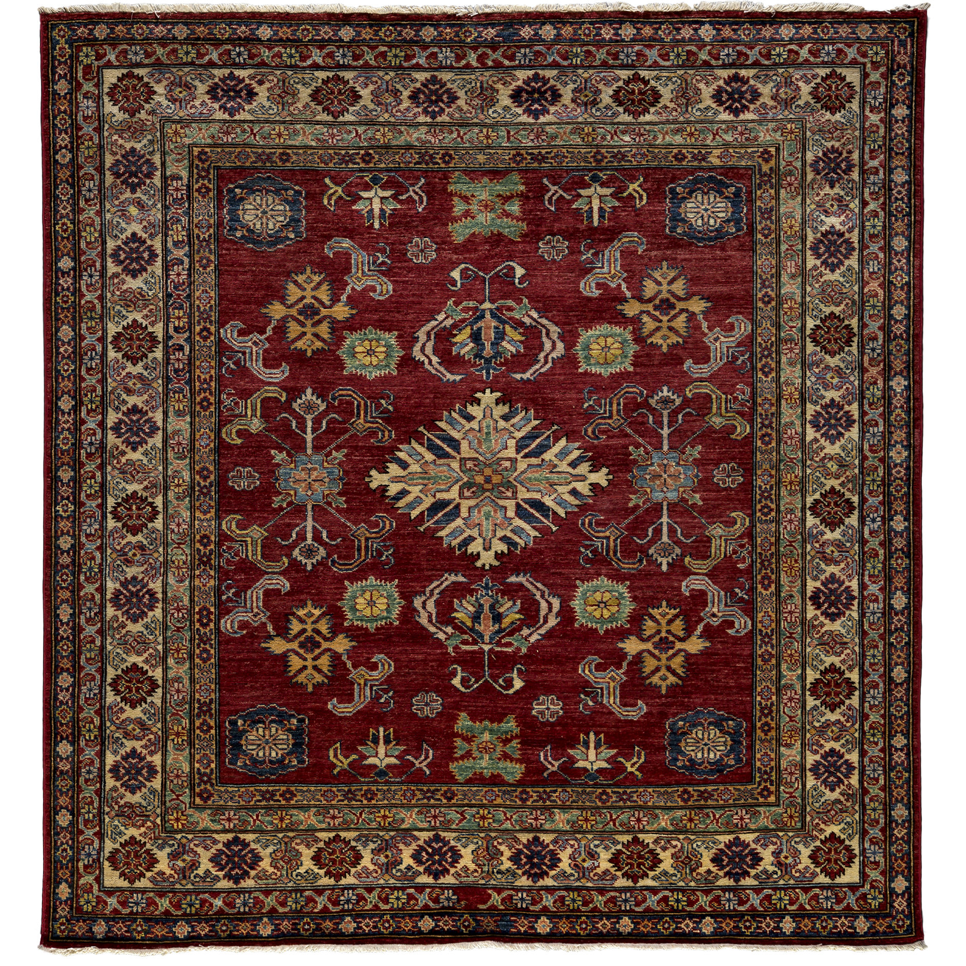 Darya Rugs Kazak HandKnotted Red \/ Brown Area Rug  Wayfair