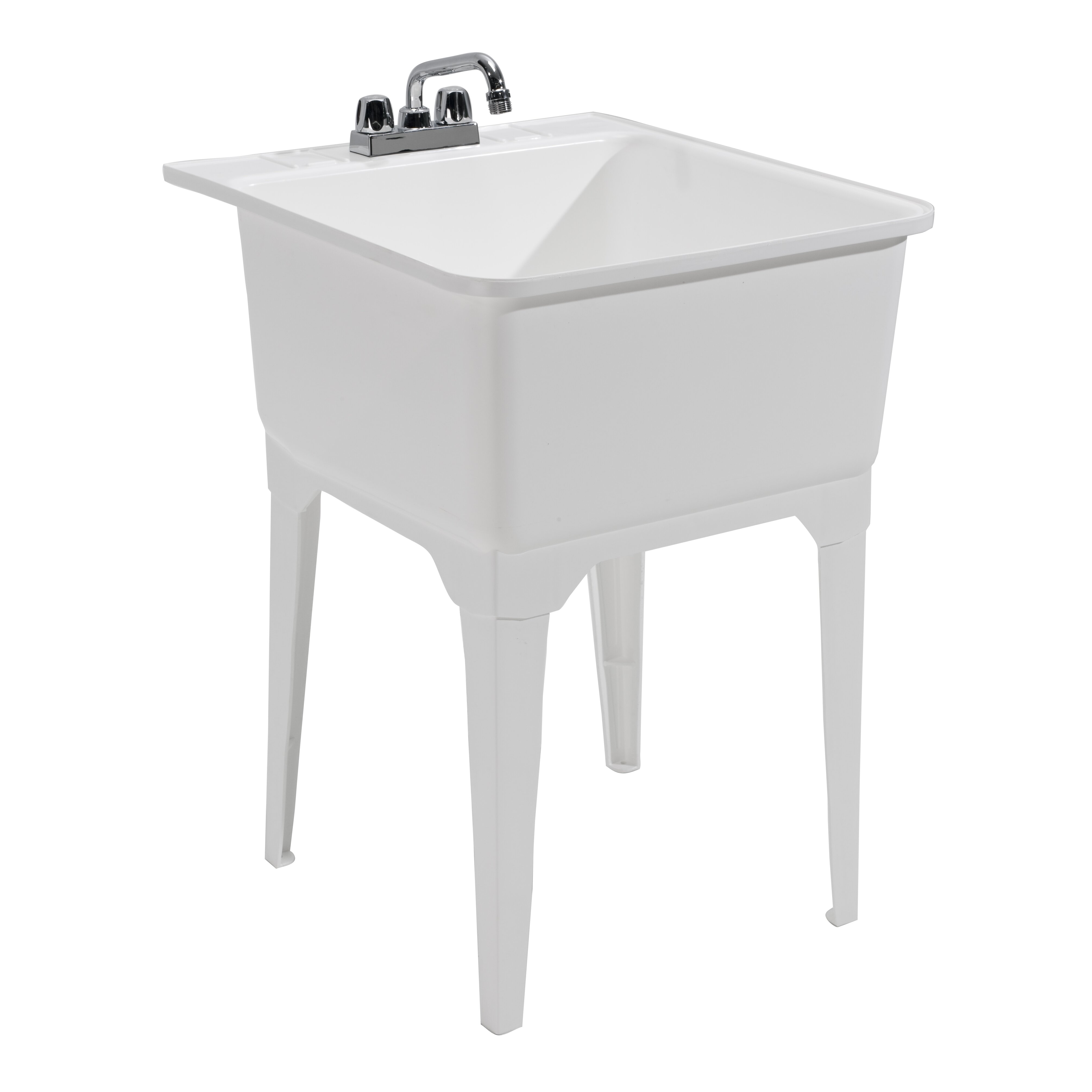 Cashel Essential 22.75\u0026quot; x 22.25\u0026quot; Single Free Standing Laundry Sink with Faucet  Wayfair.ca