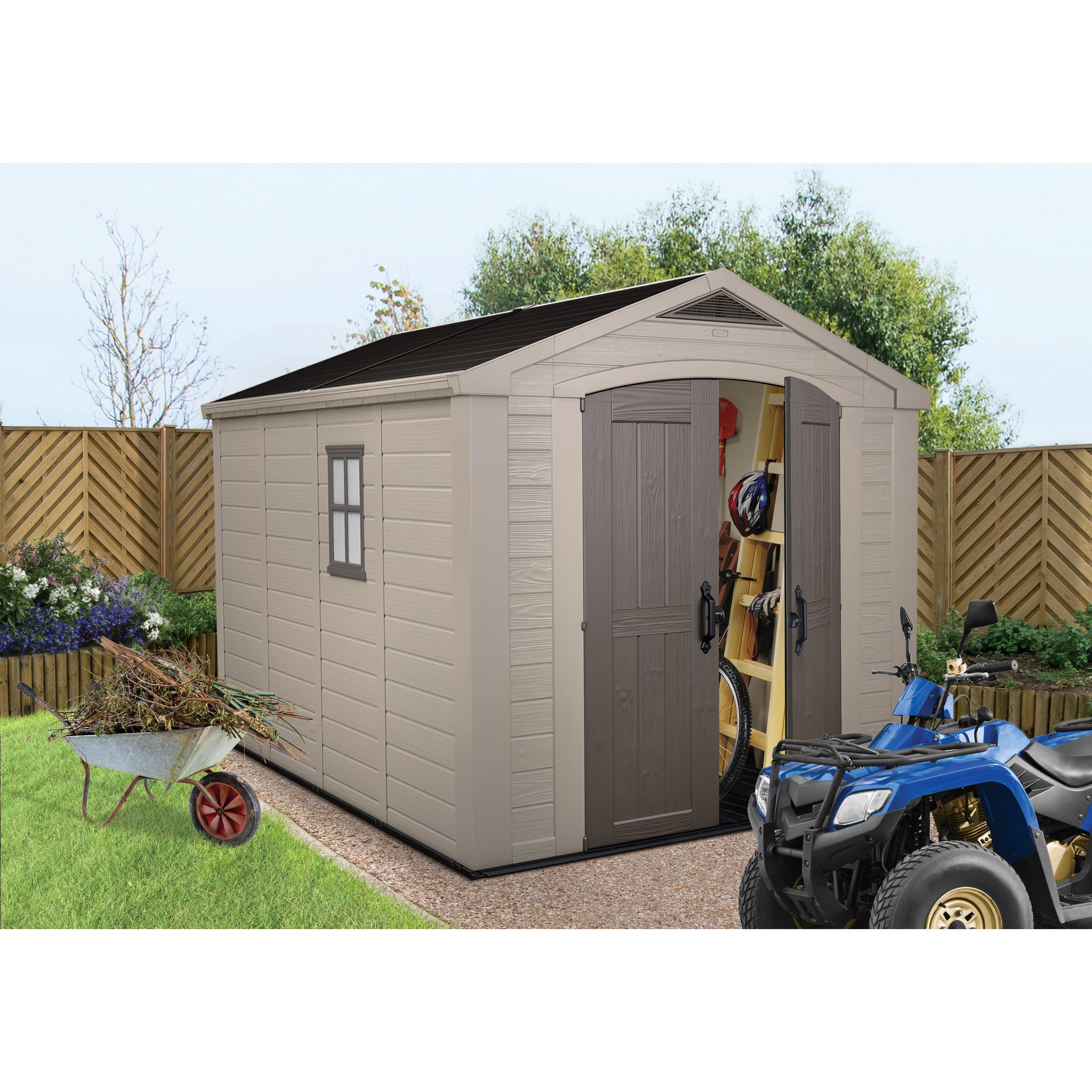 Keter Factor 8 Ft. W x 11 Ft. D Resin Outdoor Storage Shed &amp; Reviews 