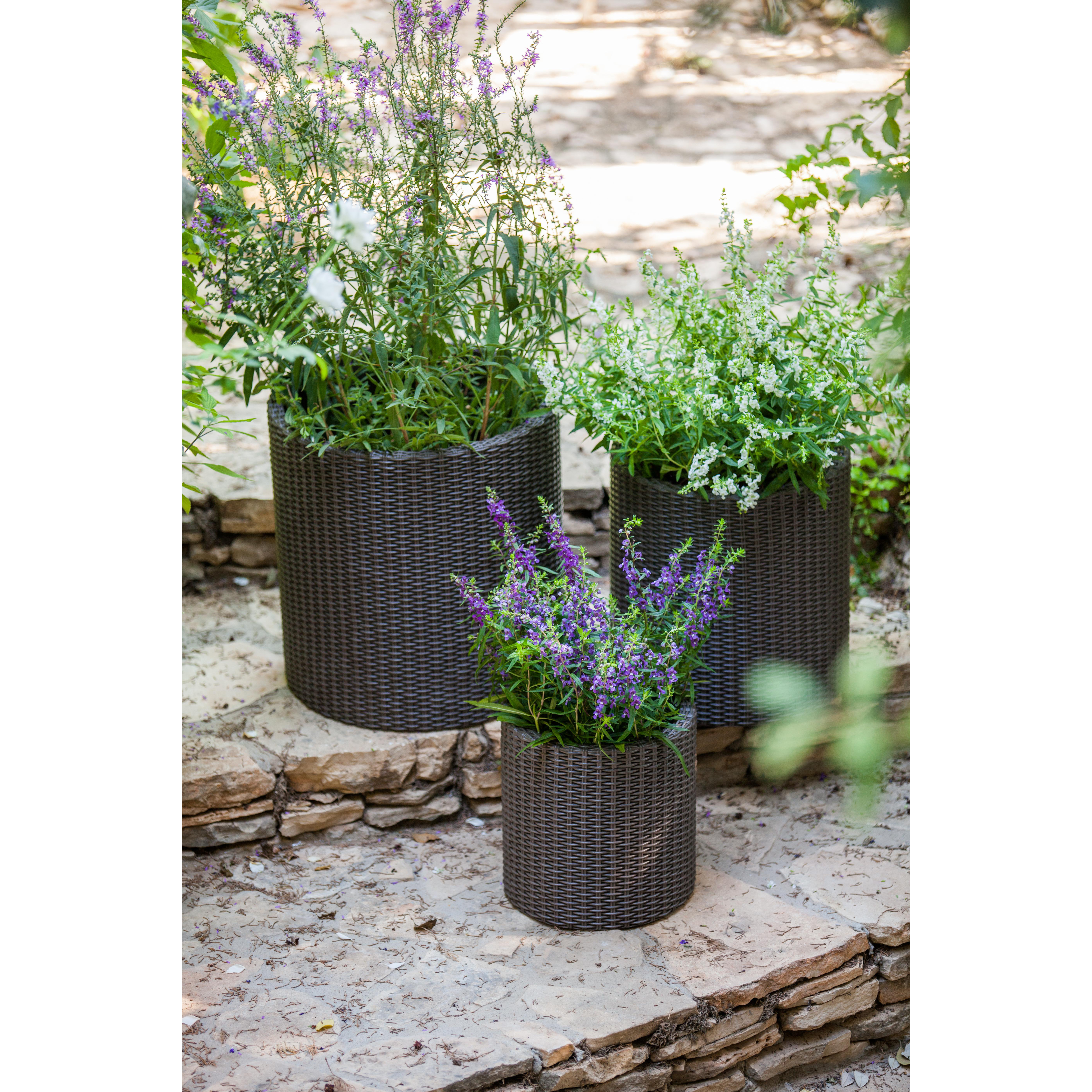 Keter 3 Piece Cylinder Pot Planter Set &amp; Reviews Wayfair