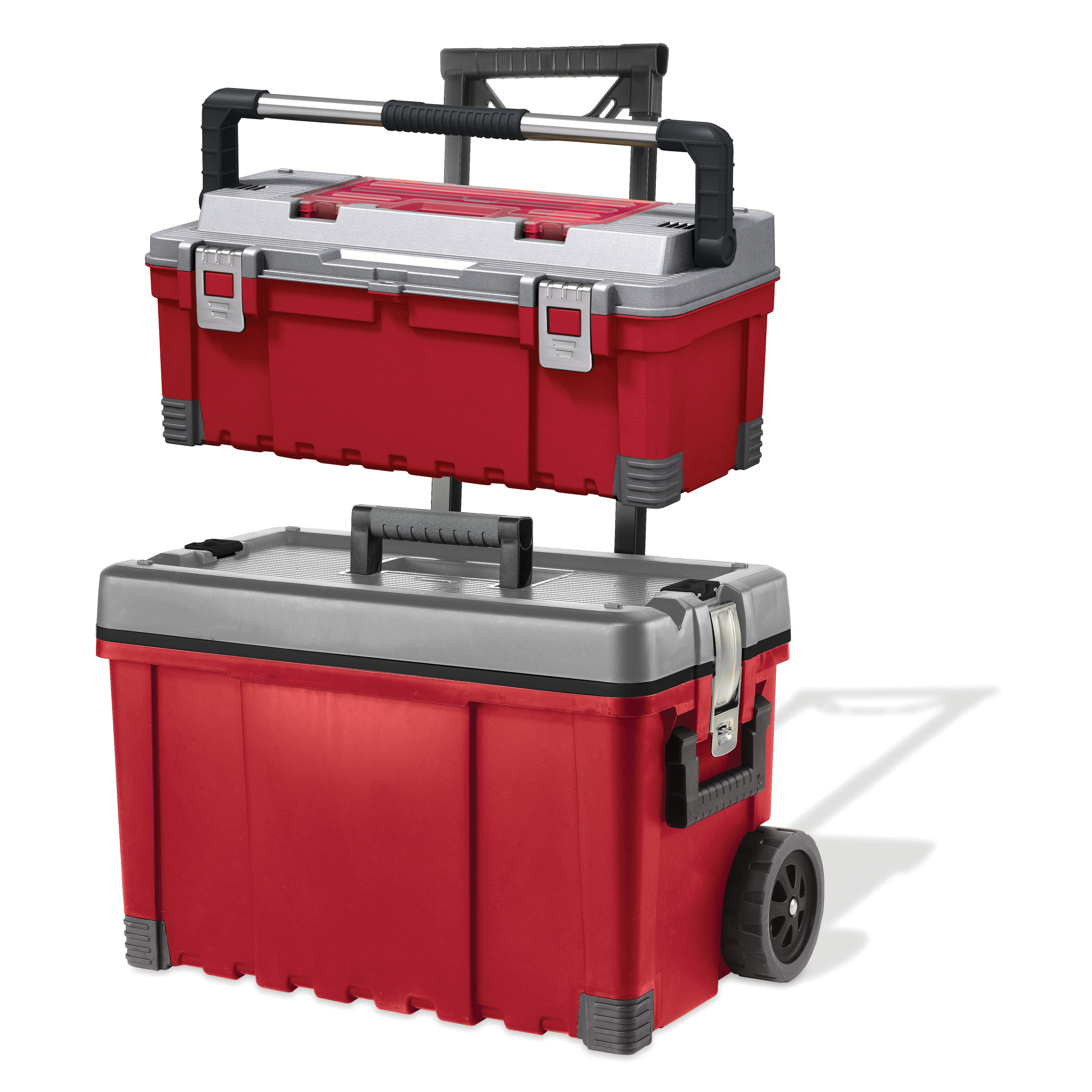 Keter Pro Storage Plastic Portable Rolling Tool Box & Utility Cart