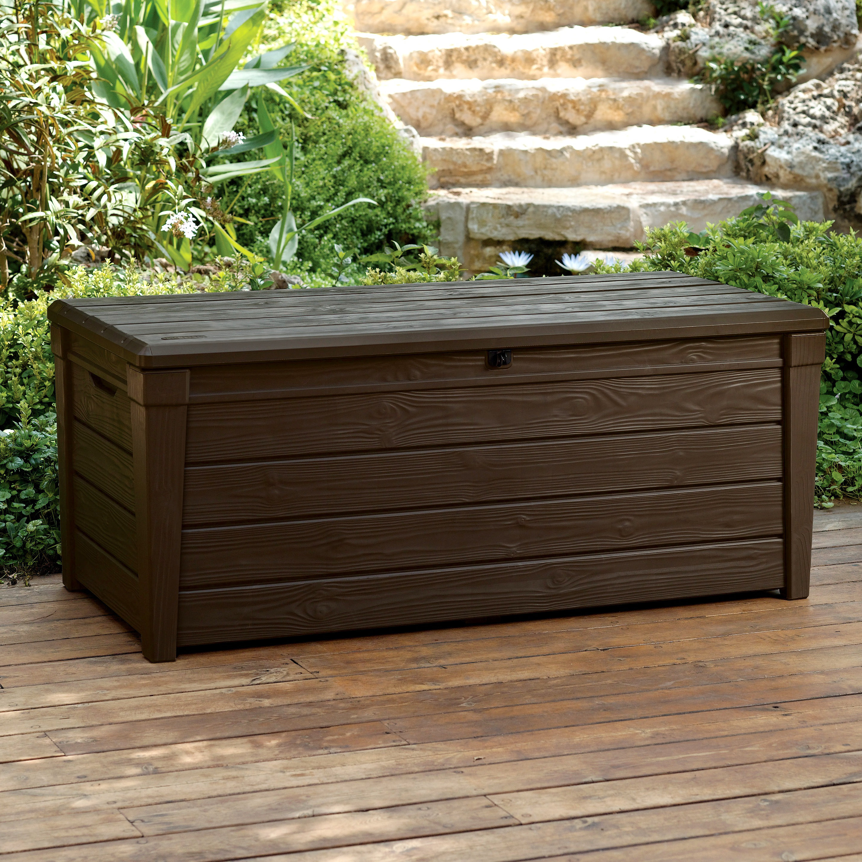 Keter Brightwood 120 Gallon Plastic Deck Box & Reviews Wayfair