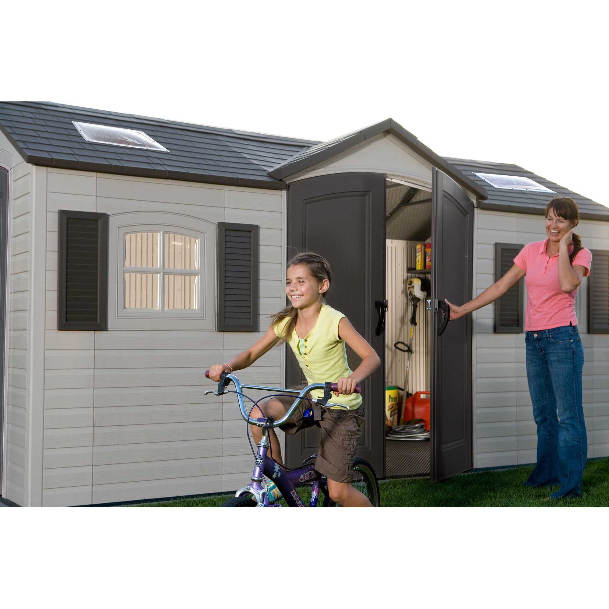 Lifetime Dual Entry 8 Ft. W x 15 Ft. D Steel and Plastic ...