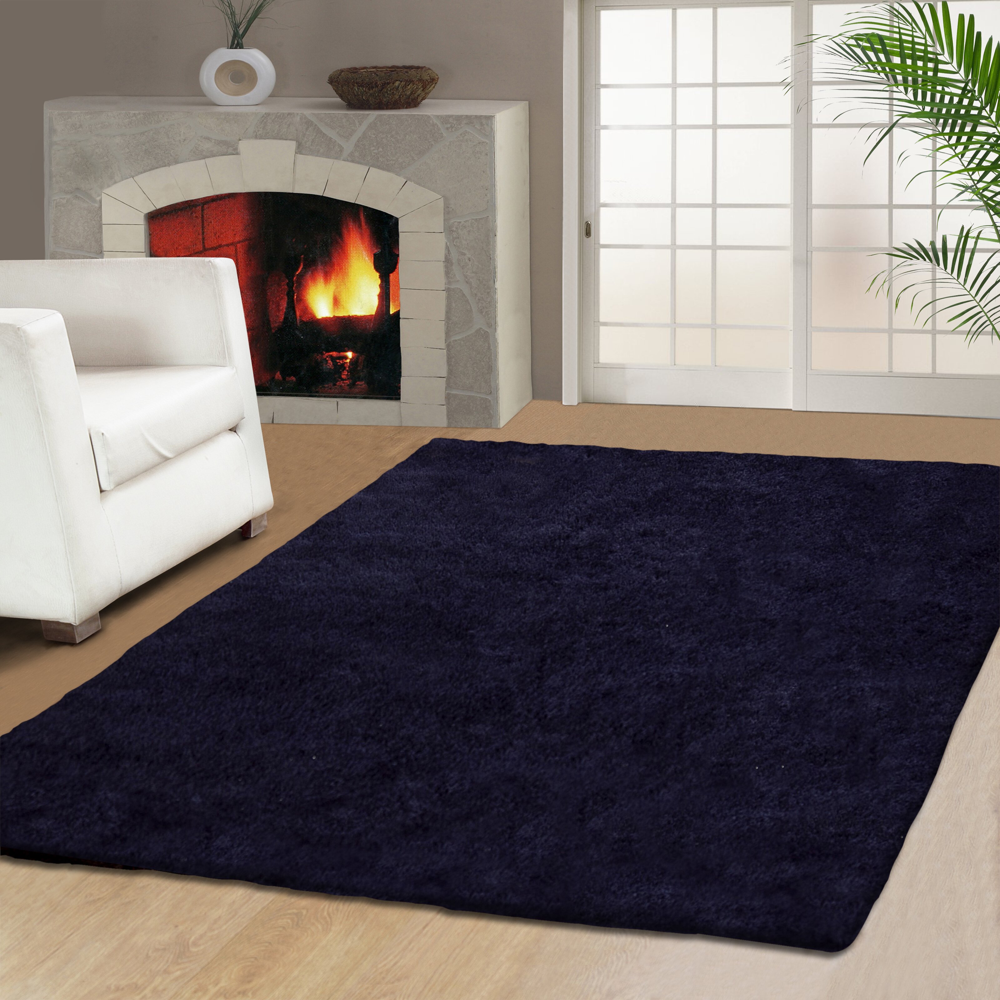 Simple Luxury Superior HandWoven Navy Blue Area Rug & Reviews Wayfair