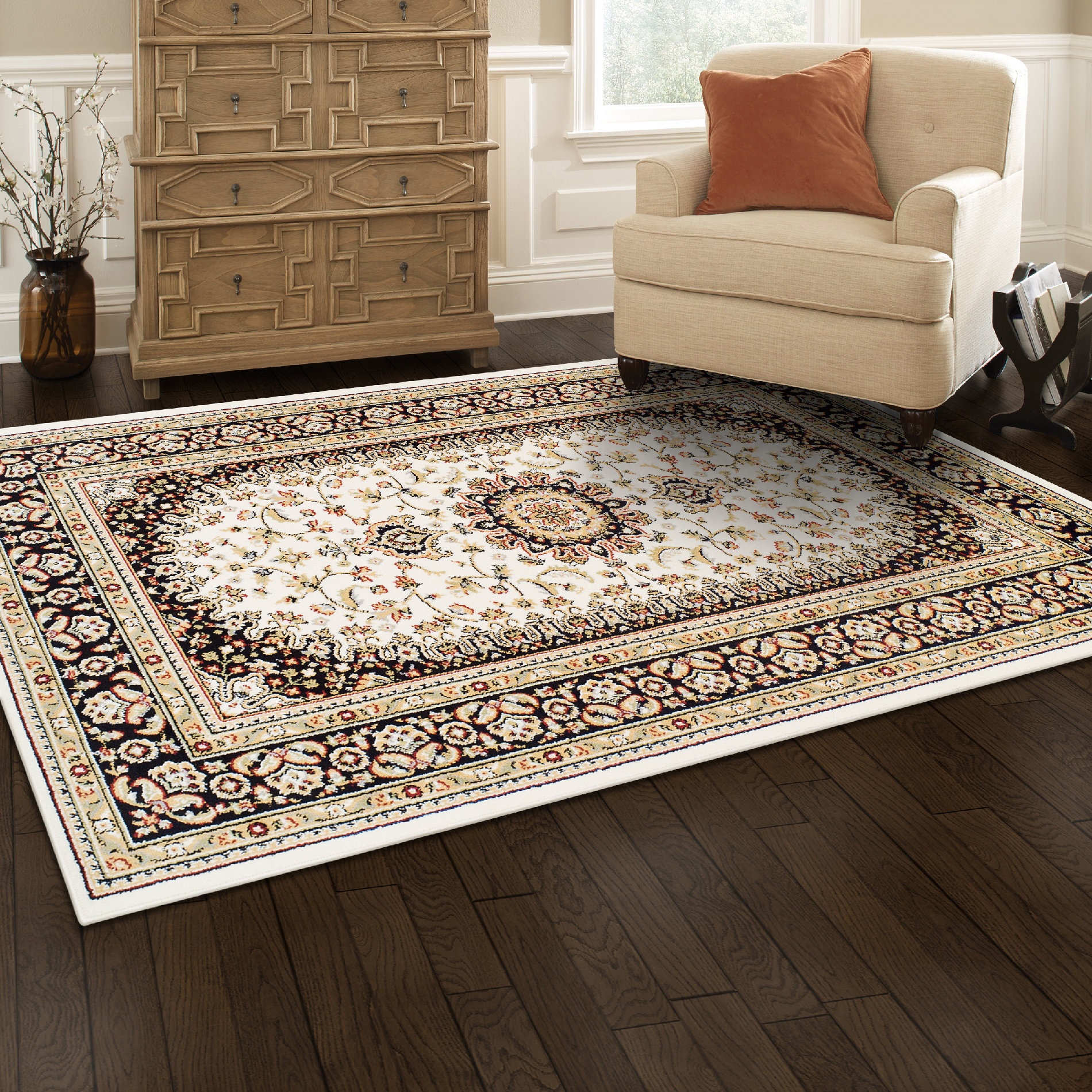 Simple Luxury Edinberg Ivory/Red Area Rug & Reviews Wayfair