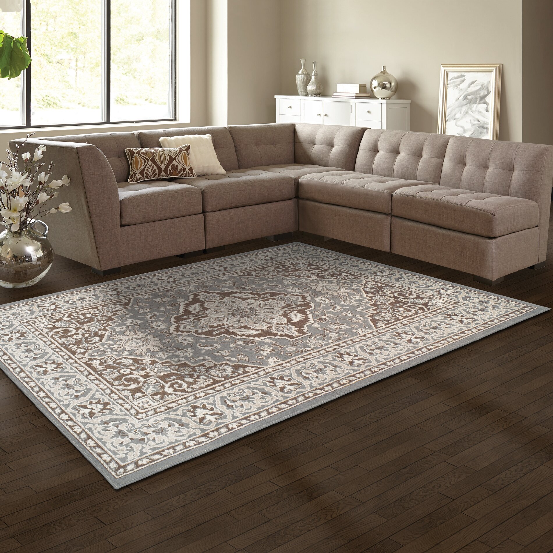 Simple Luxury Glendale Grey/Brown Area Rug & Reviews | Wayfair