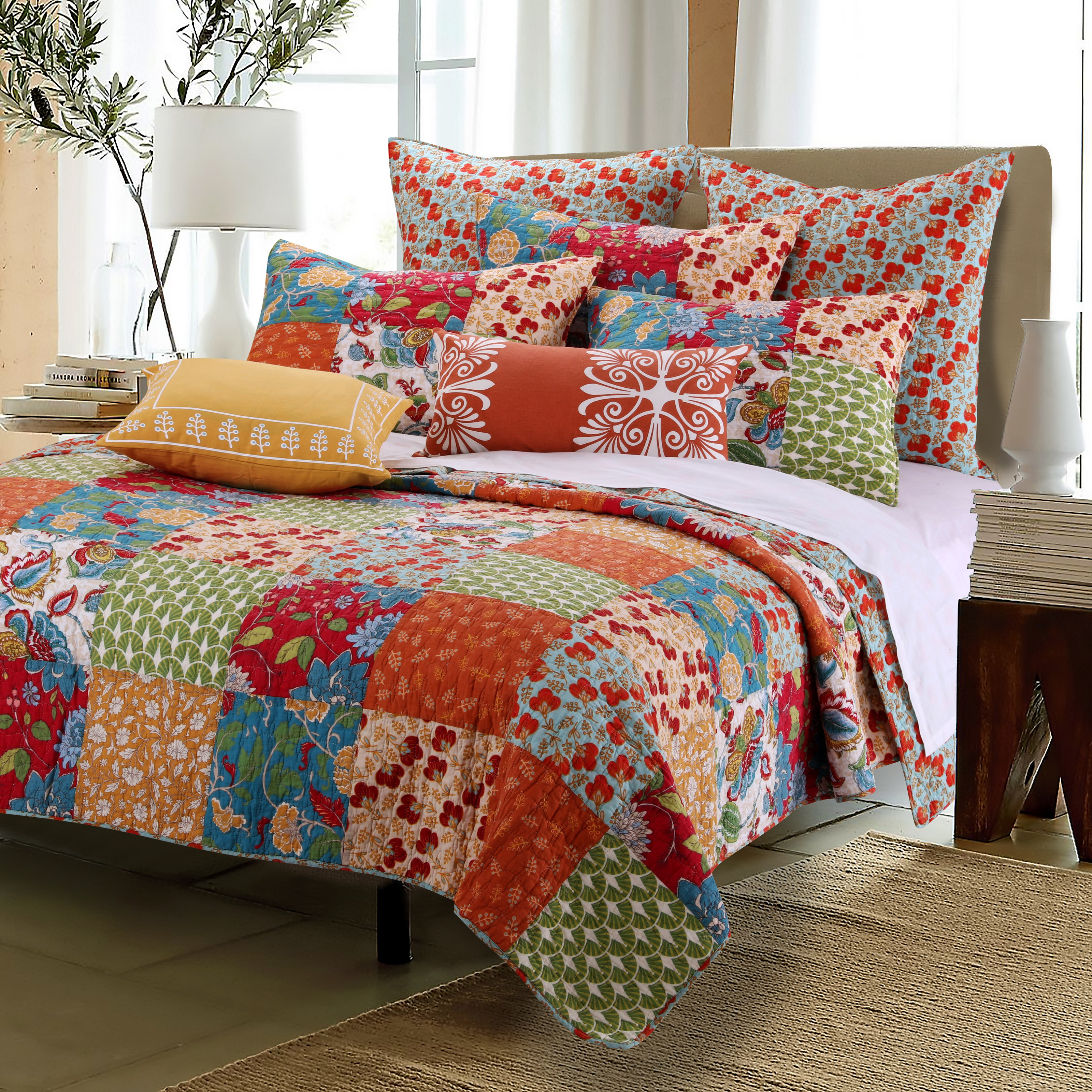 Greenland Home Fashions Terra Blossom Reversible Quilt Set & Reviews