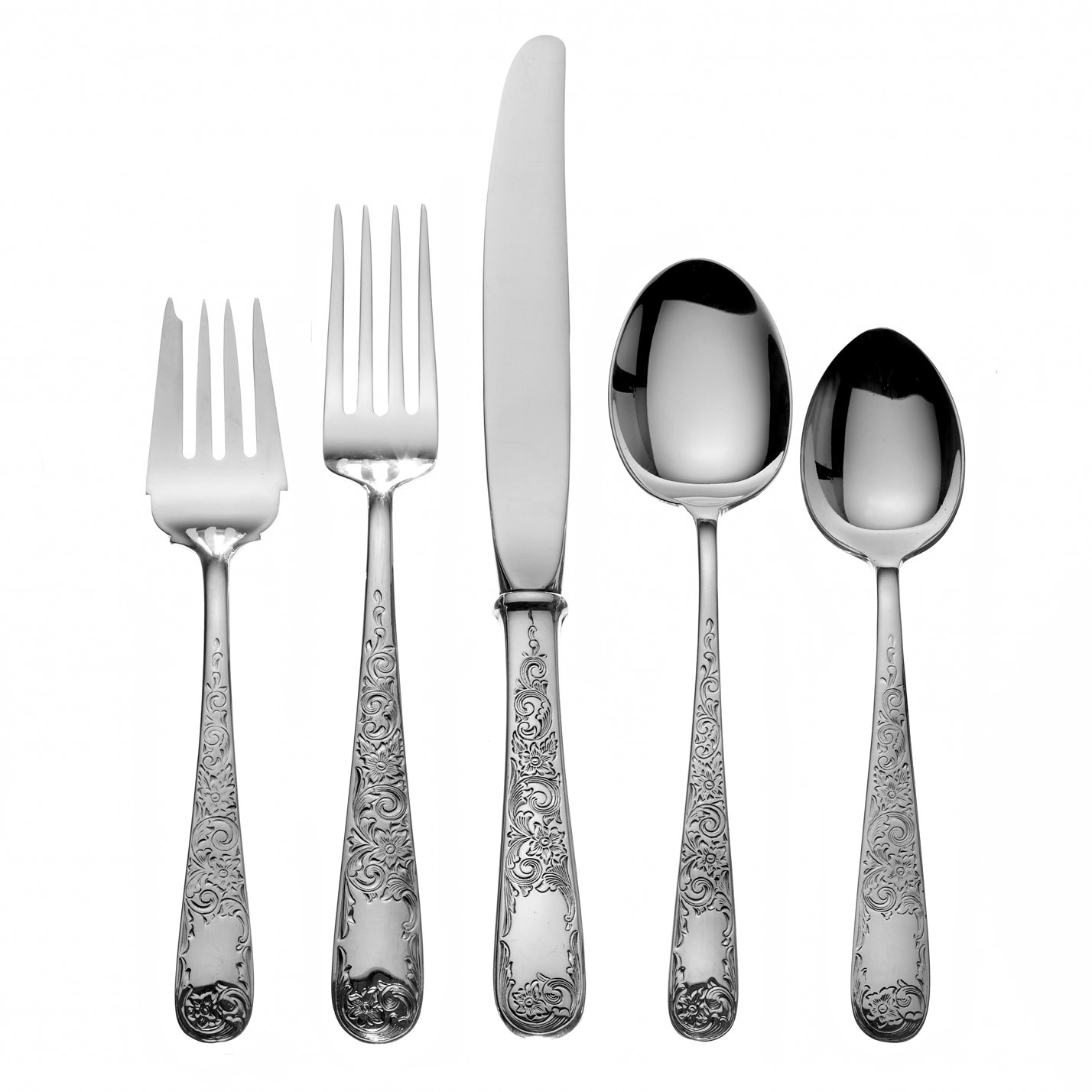 Kirk Stieff Sterling Silver Old Maryland Engraved 66 Piece Flatware Set