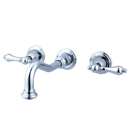 ... Design Vintage Wall Mounted Bathroom Faucet with Double Lever Handles