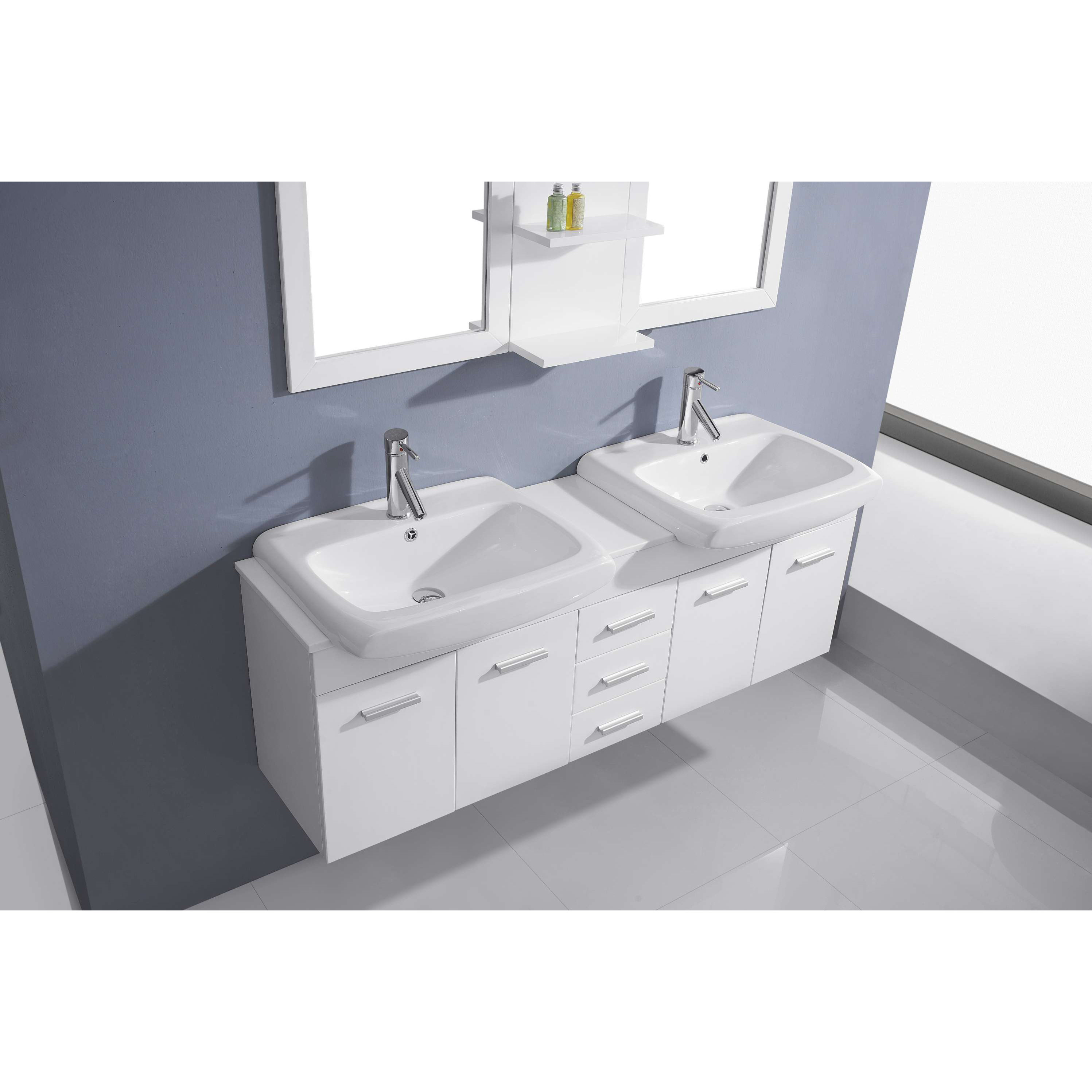 Virtu Ophelia 60" Double Bathroom Vanity Set with Mirrors & Reviews