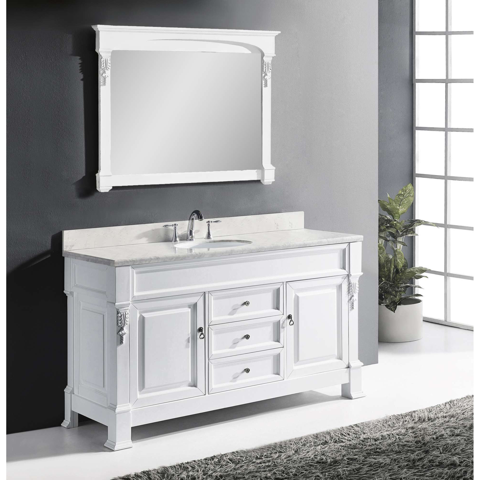 Virtu Huntshire 59" Single Bathroom Vanity Set with Mirror & Reviews