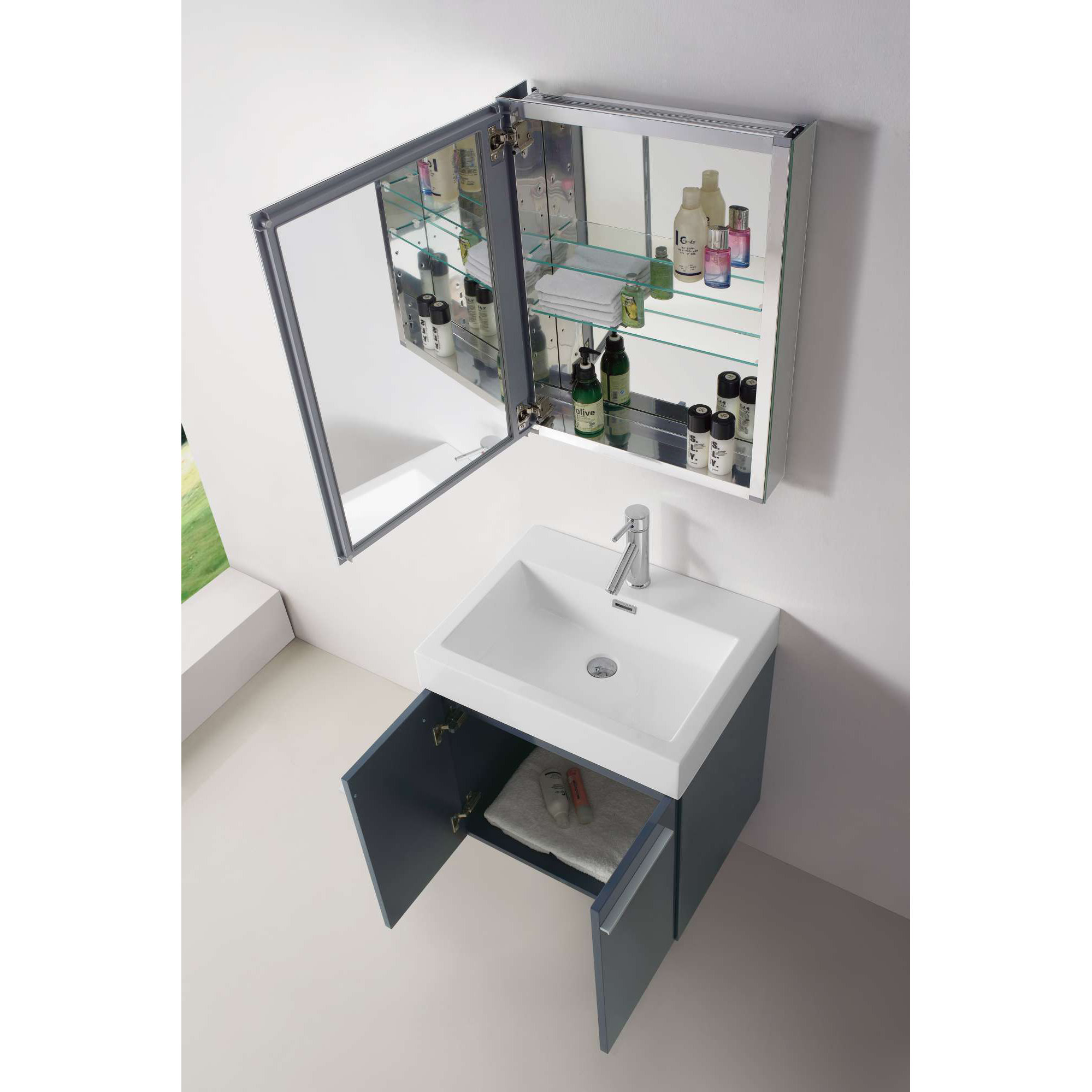 Virtu Midori 24" Single Bathroom Vanity Set with Mirror & Reviews Wayfair