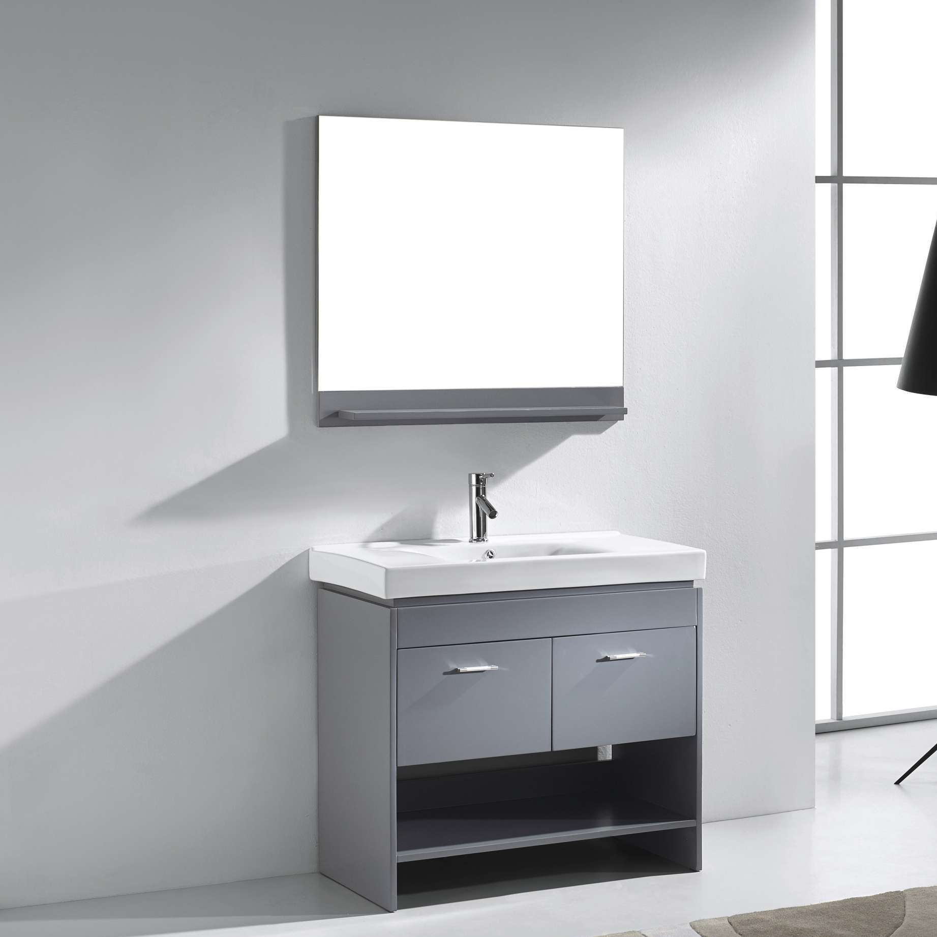 Virtu Gloria 35" Single Bathroom Vanity Set with Mirror & Reviews Wayfair