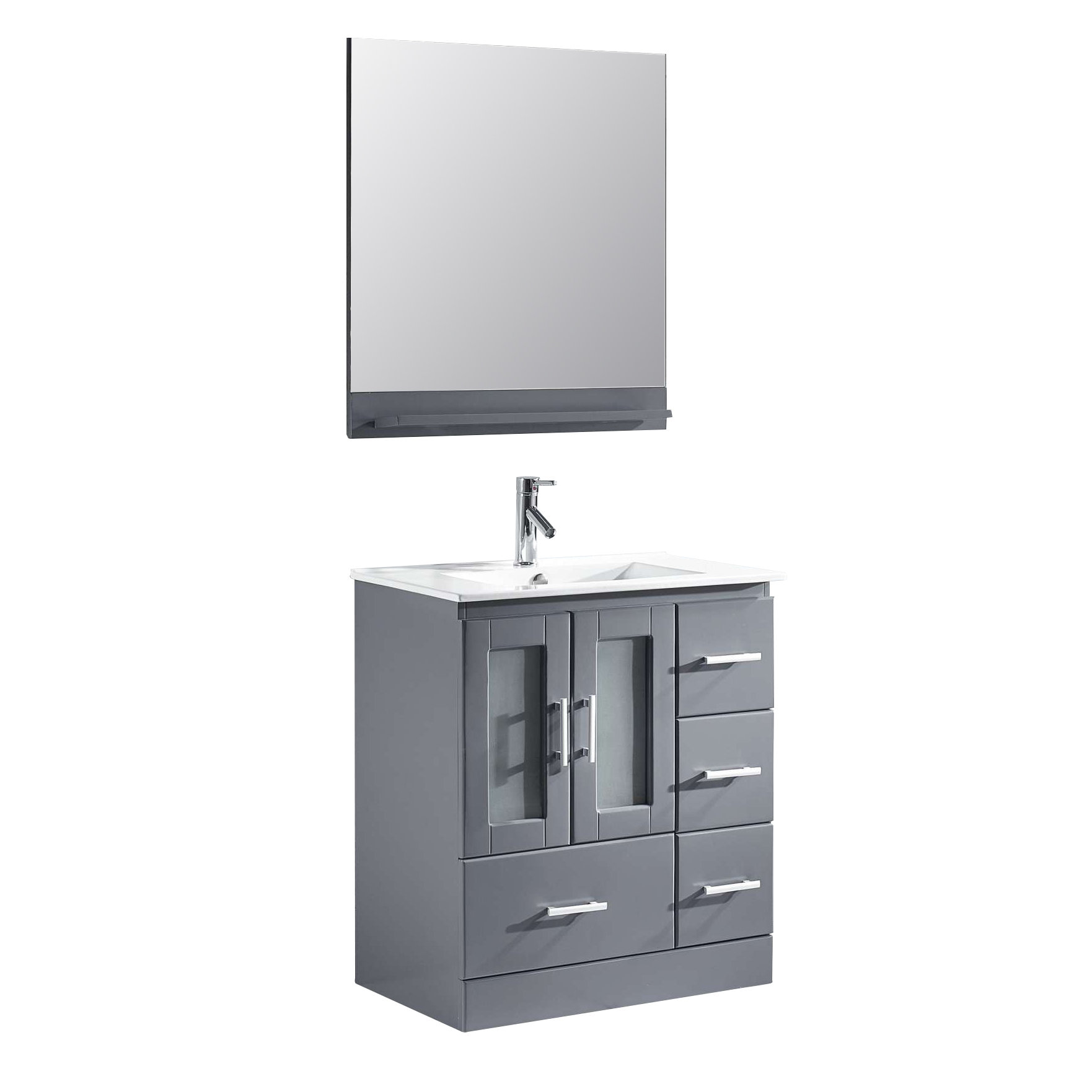 Virtu Zola 30" Single Bathroom Vanity Set with Mirror & Reviews Wayfair