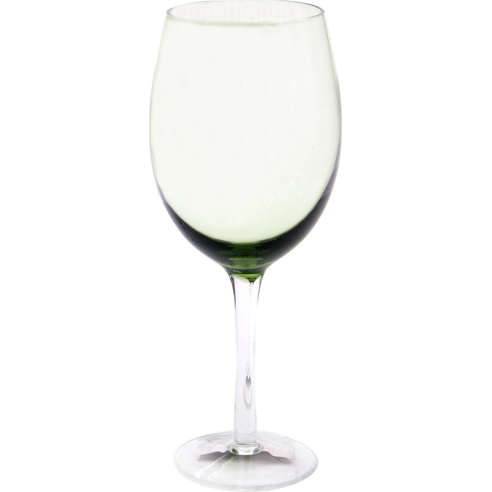 Certified International Glass Stemware Olive Green White Wine Glasses